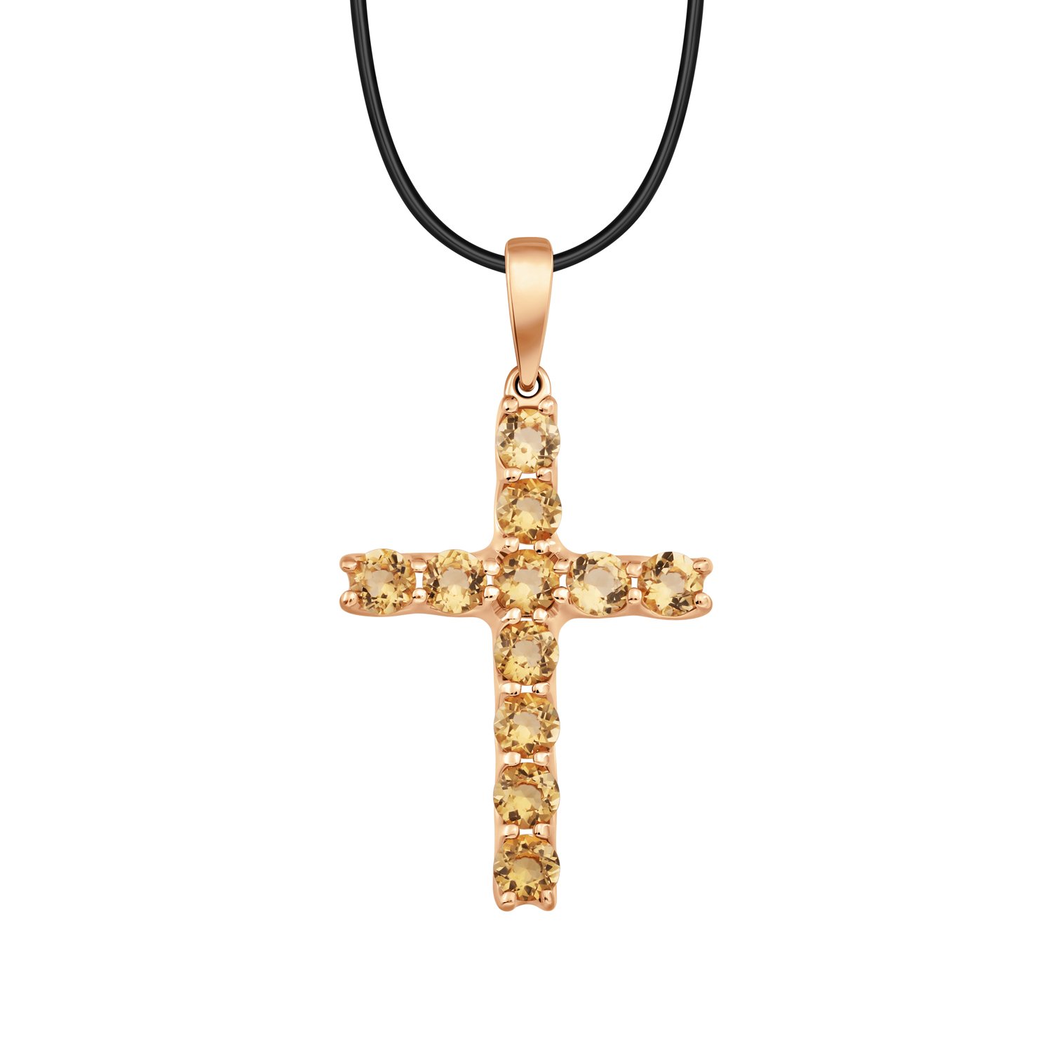 Золотая подвеска с цитрином