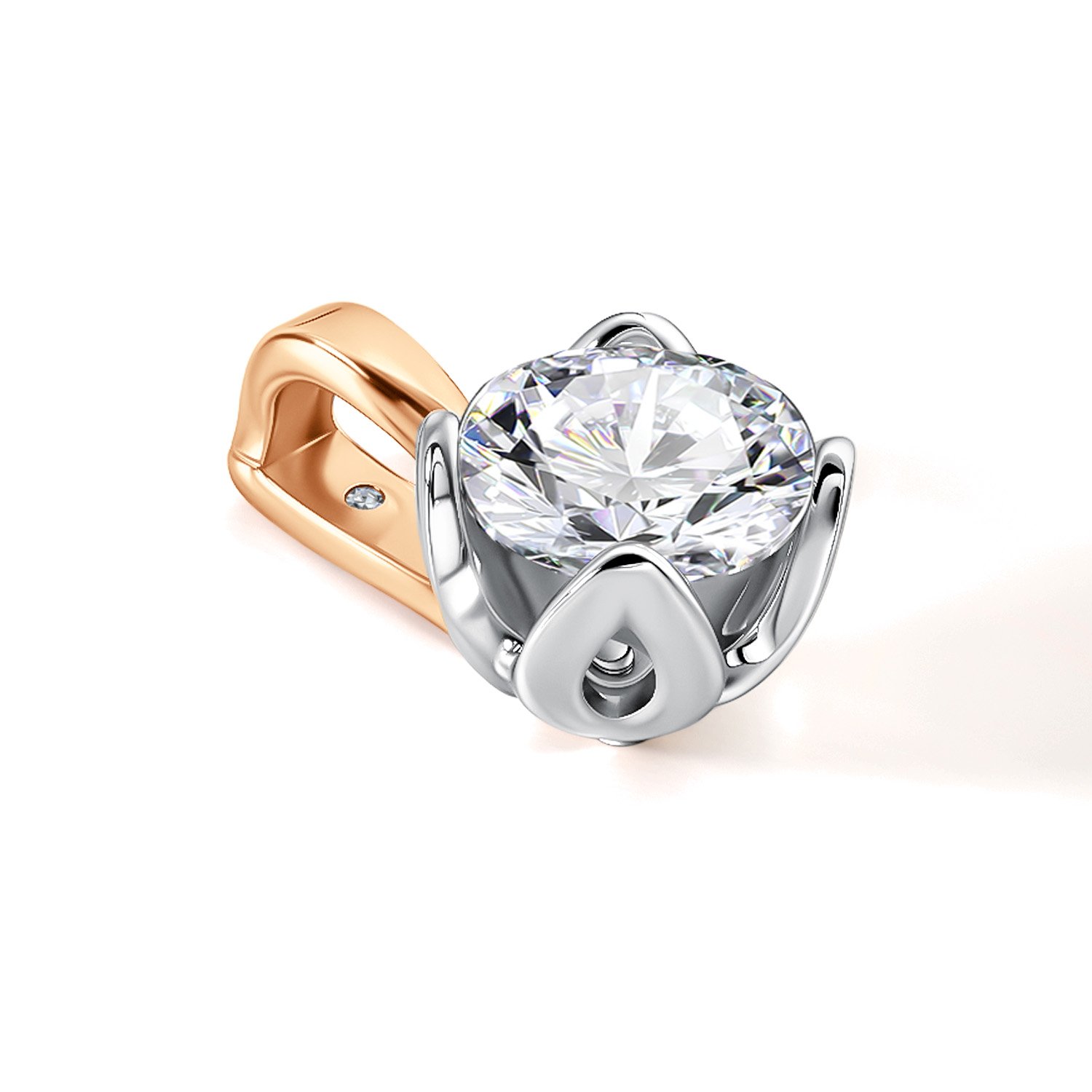 Золотая подвеска с фианитом