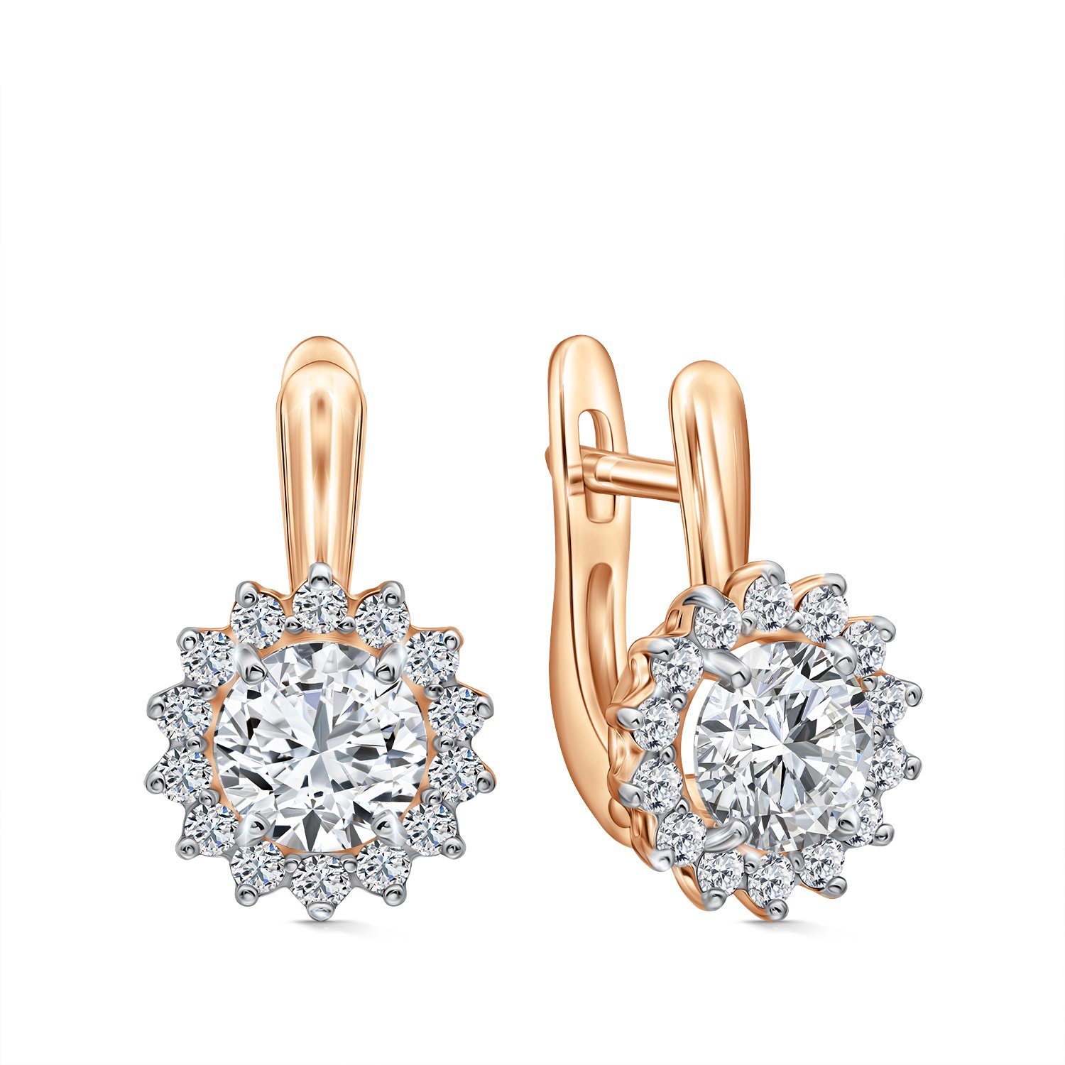 Фото «Золотые серьги с бриллиантами выращенными»