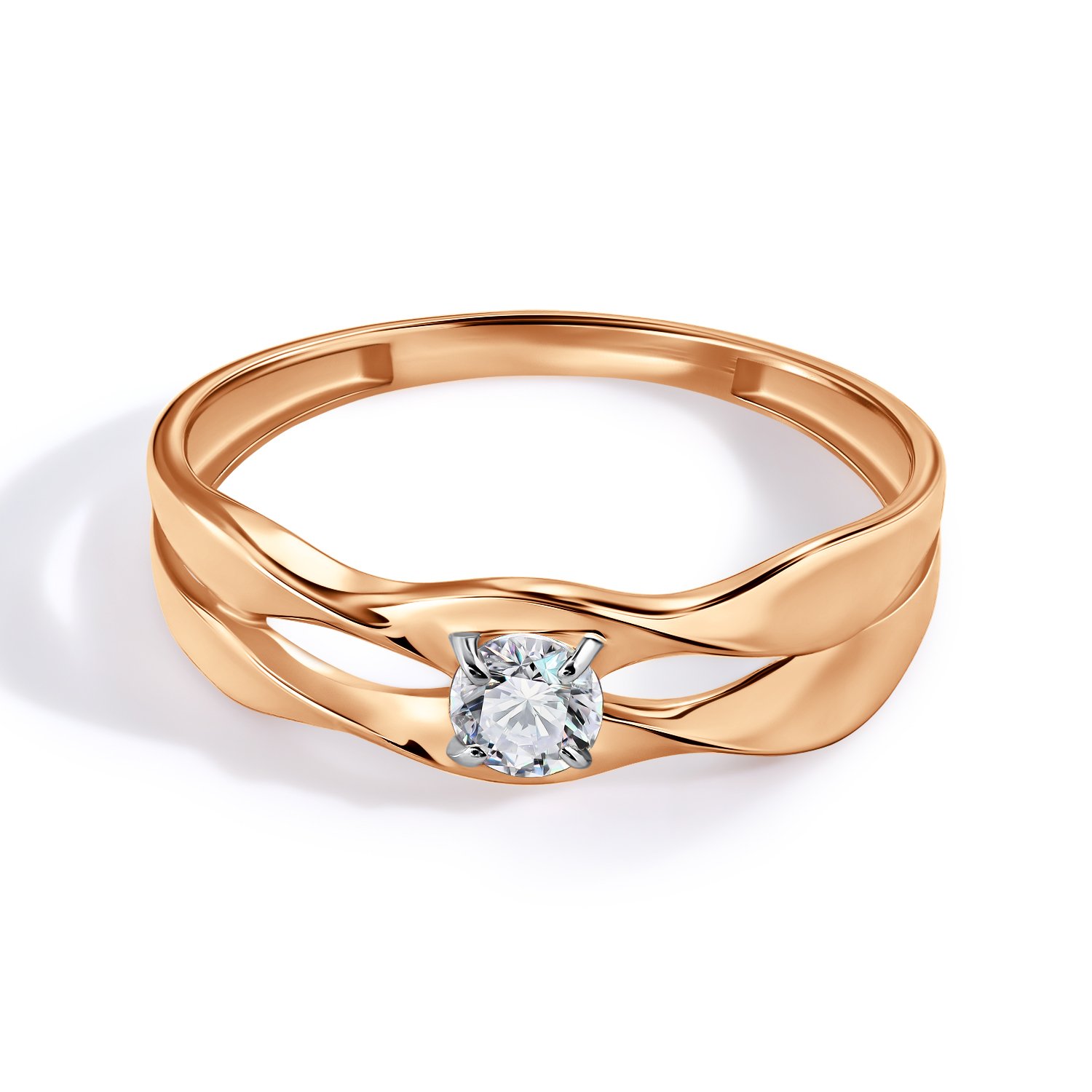 Золотое кольцо с фианитом