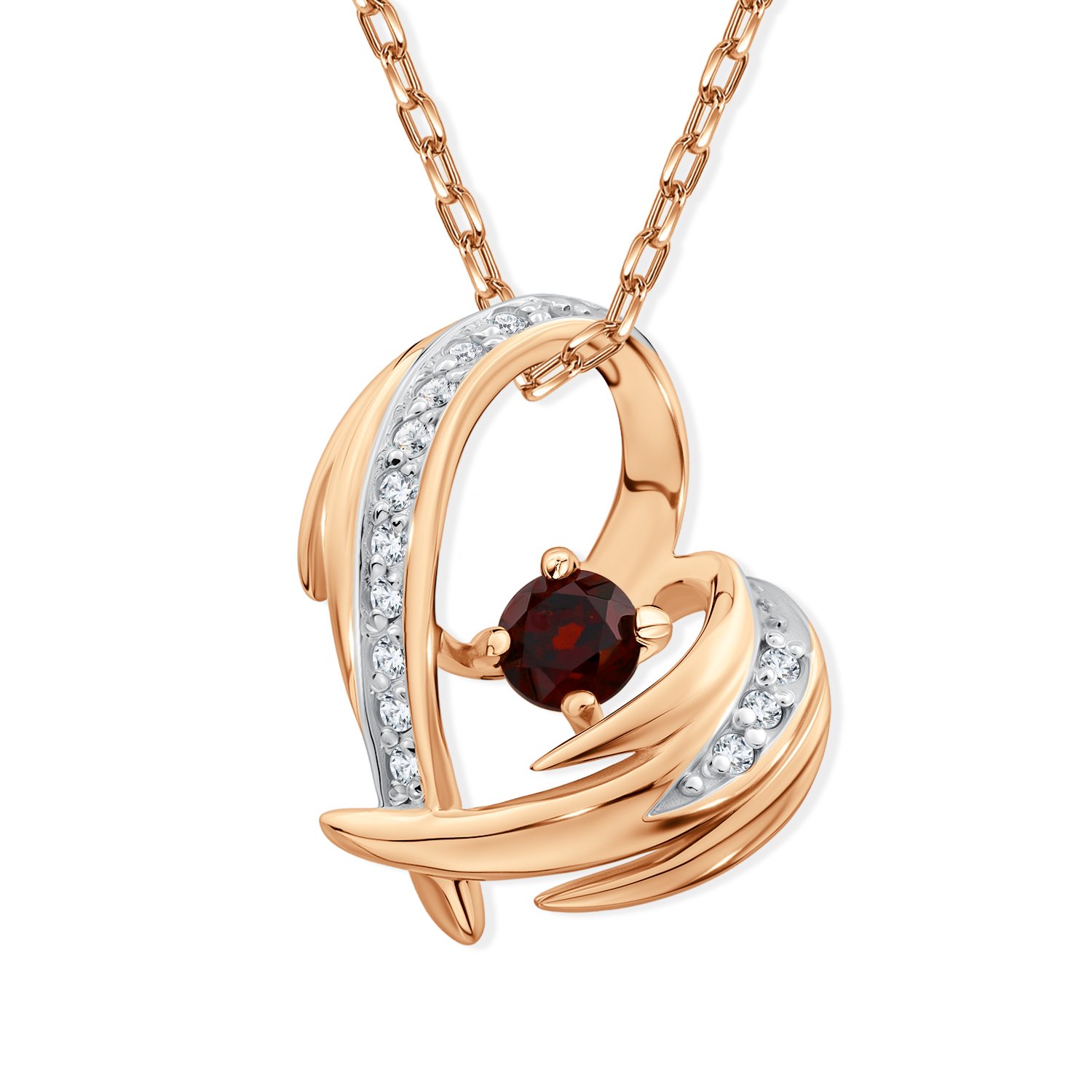 Фото «Золотая подвеска с гранатом и бриллиантами»