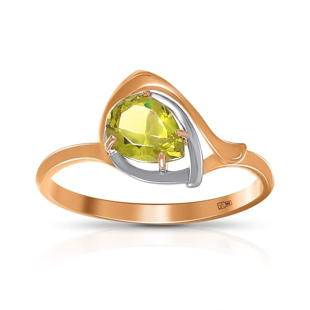 Золотое кольцо с кристаллом