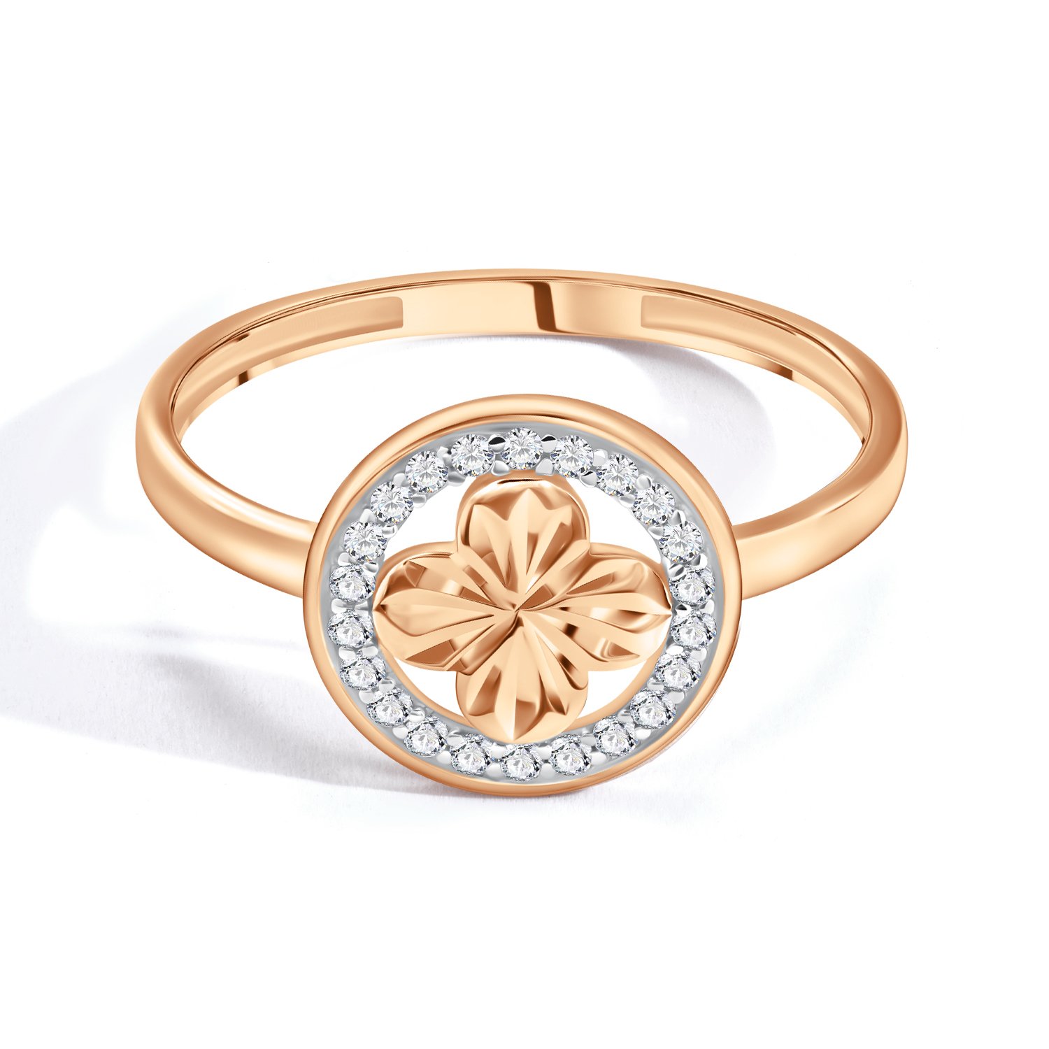 Золотое кольцо с фианитами