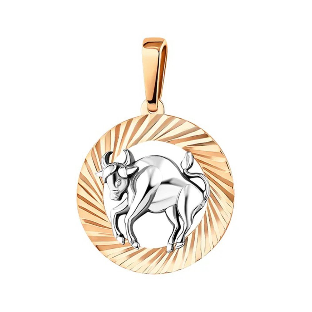 Золотая подвеска со знаком зодиака Телец