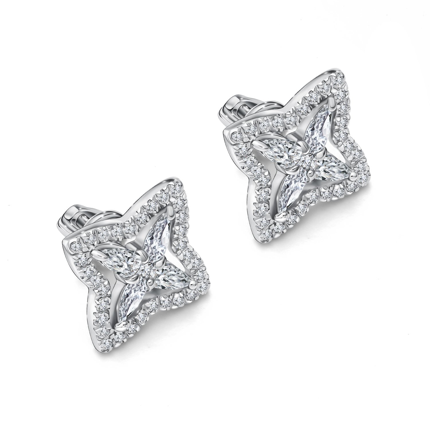 Золотые серьги с бриллиантами выращенными