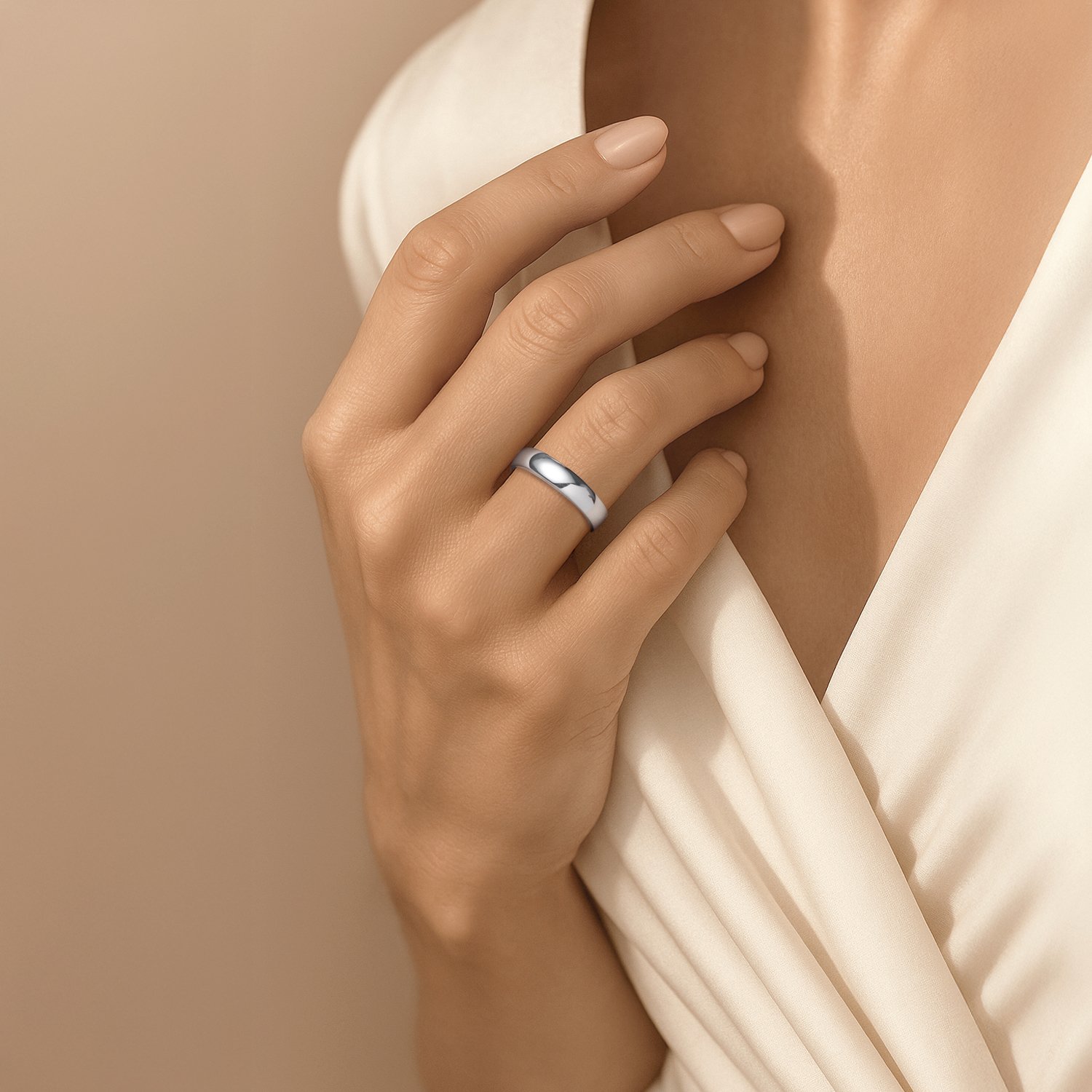 Серебряное обручальное кольцо