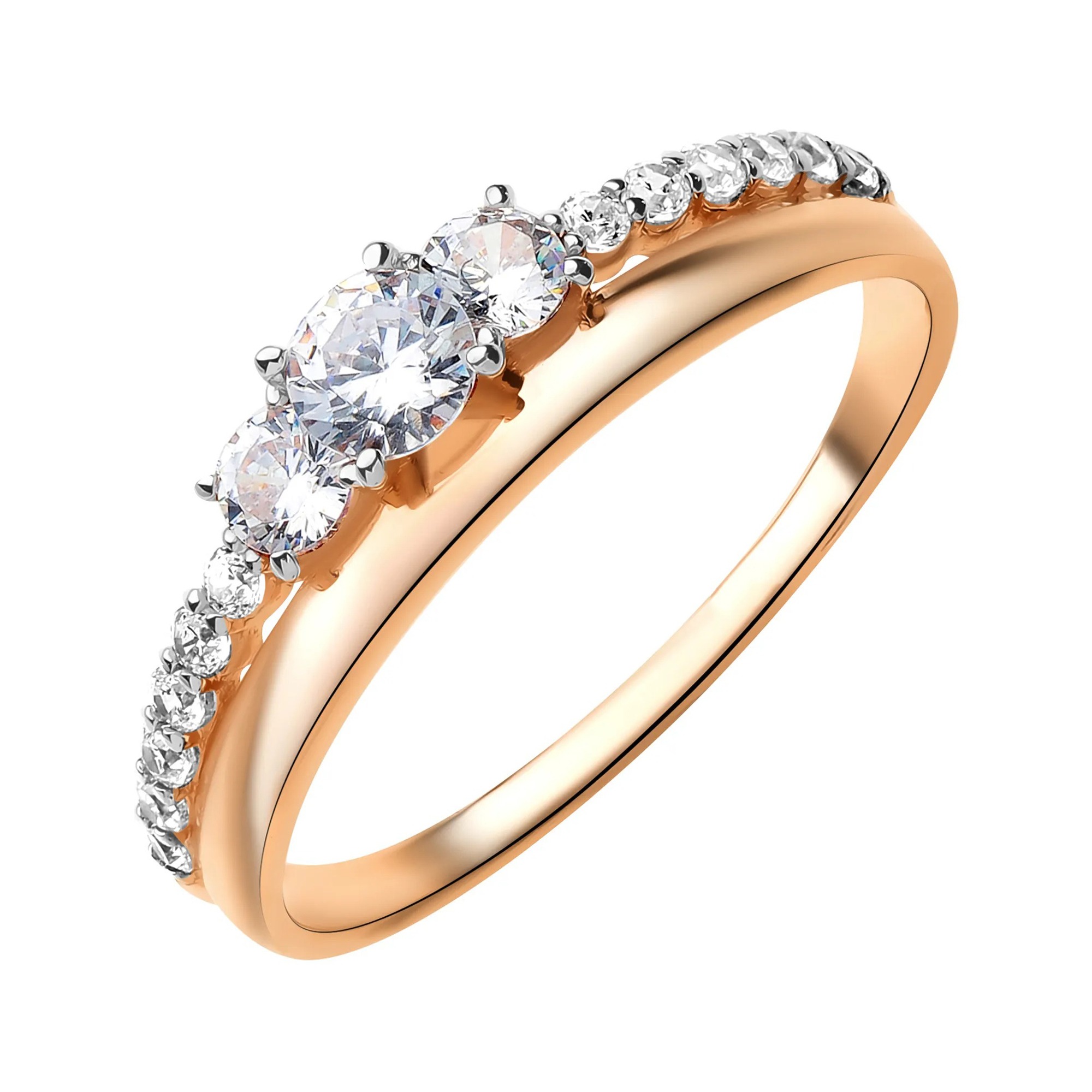 Золотое кольцо с фианитами (арт. 2638882) - купить в ЮвелирномИнтернет-магазине 585 Золотой
