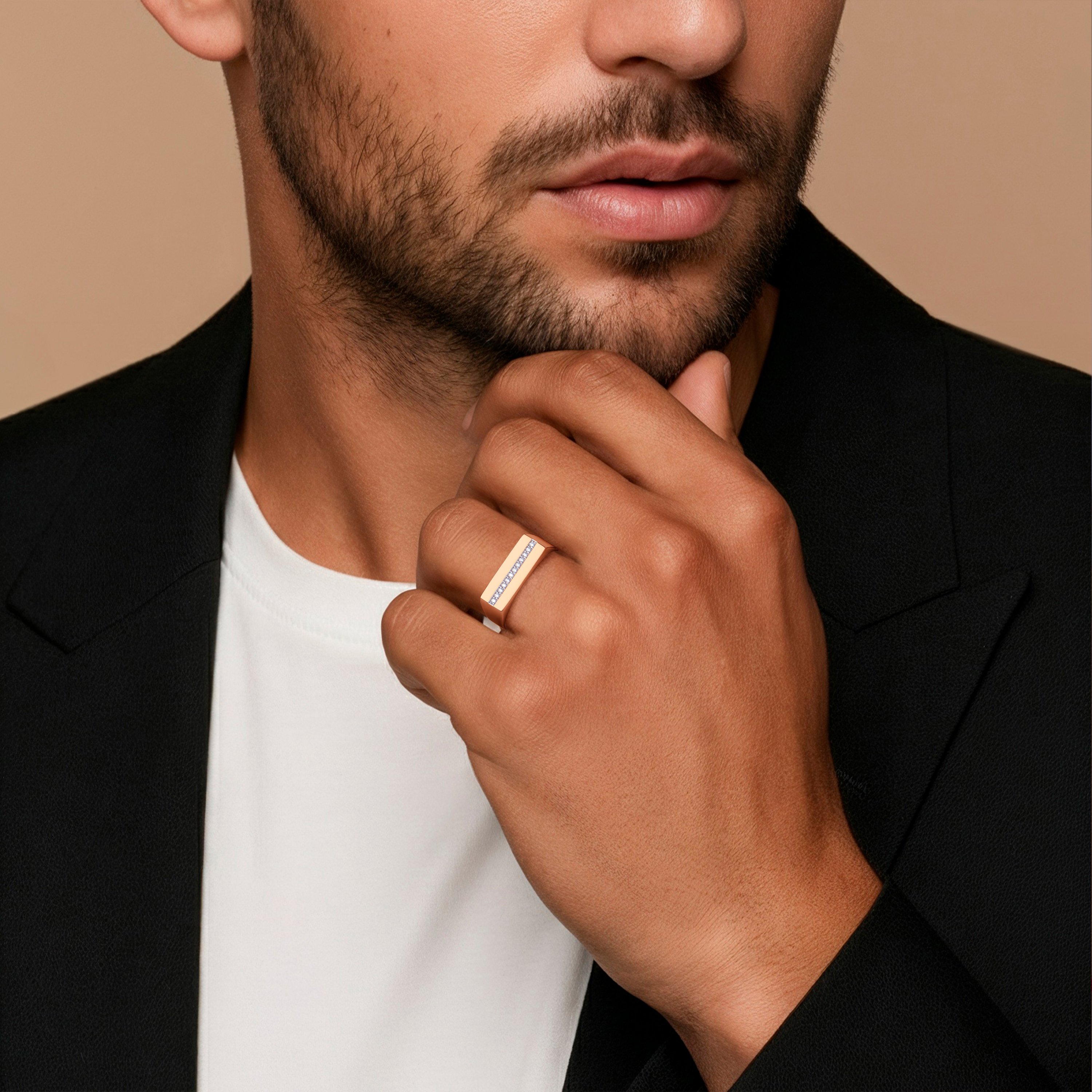 Золотая печатка с бриллиантами