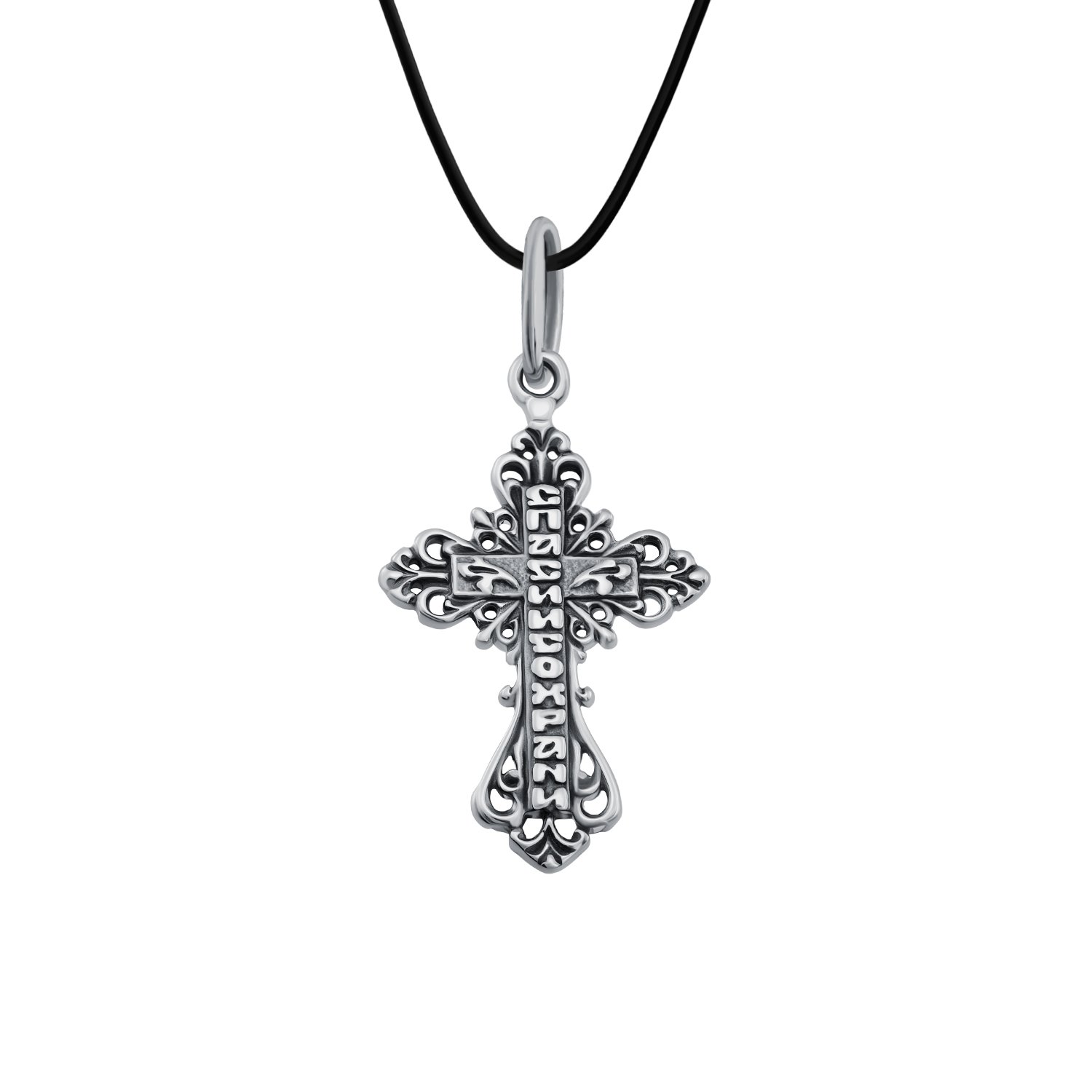 Серебряный крест с чернением