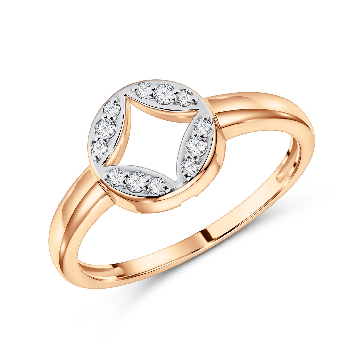 Фото «Золотое кольцо с перламутром и бриллиантами»