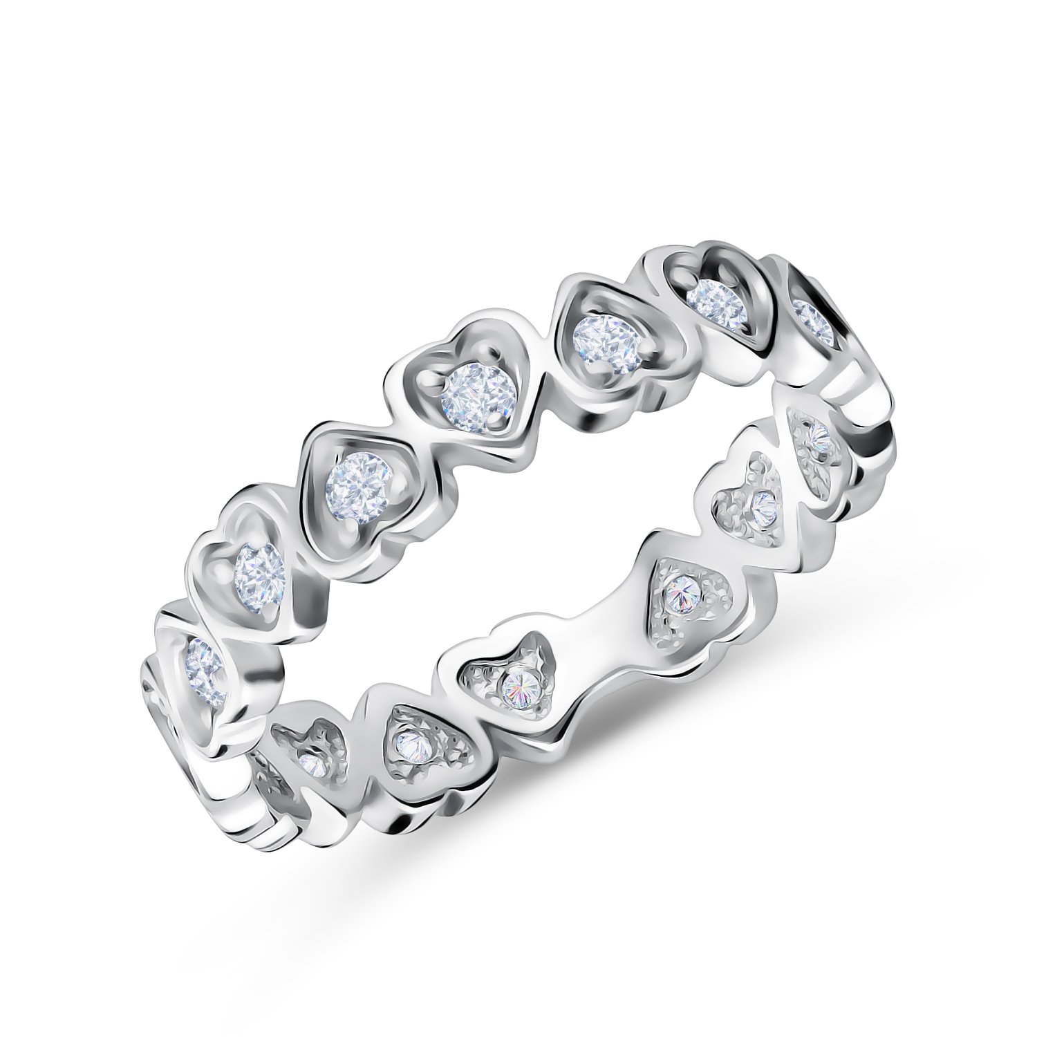 Серебряное кольцо с фианитами