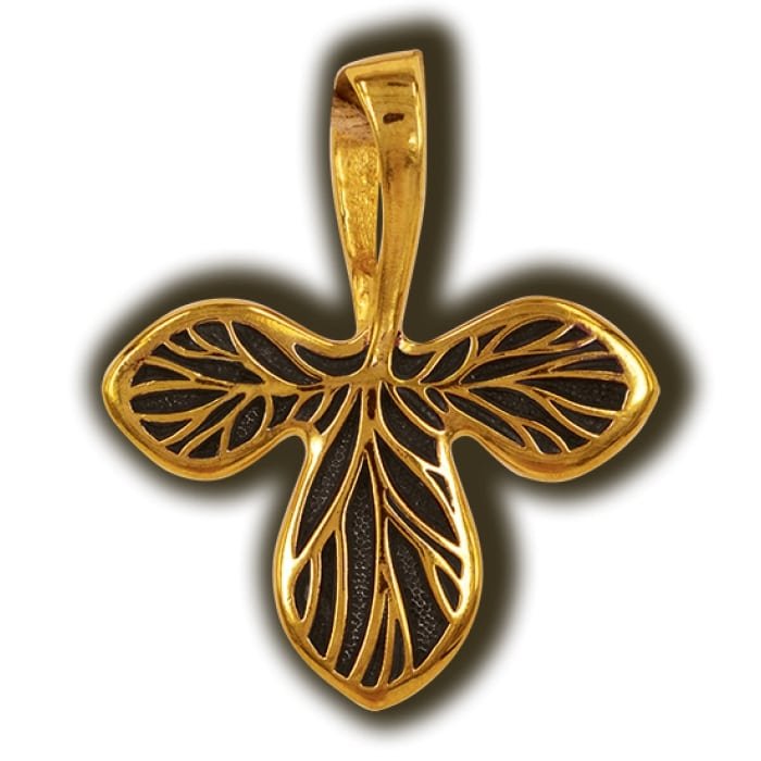 Серебряная подвеска с чернением и позолотой