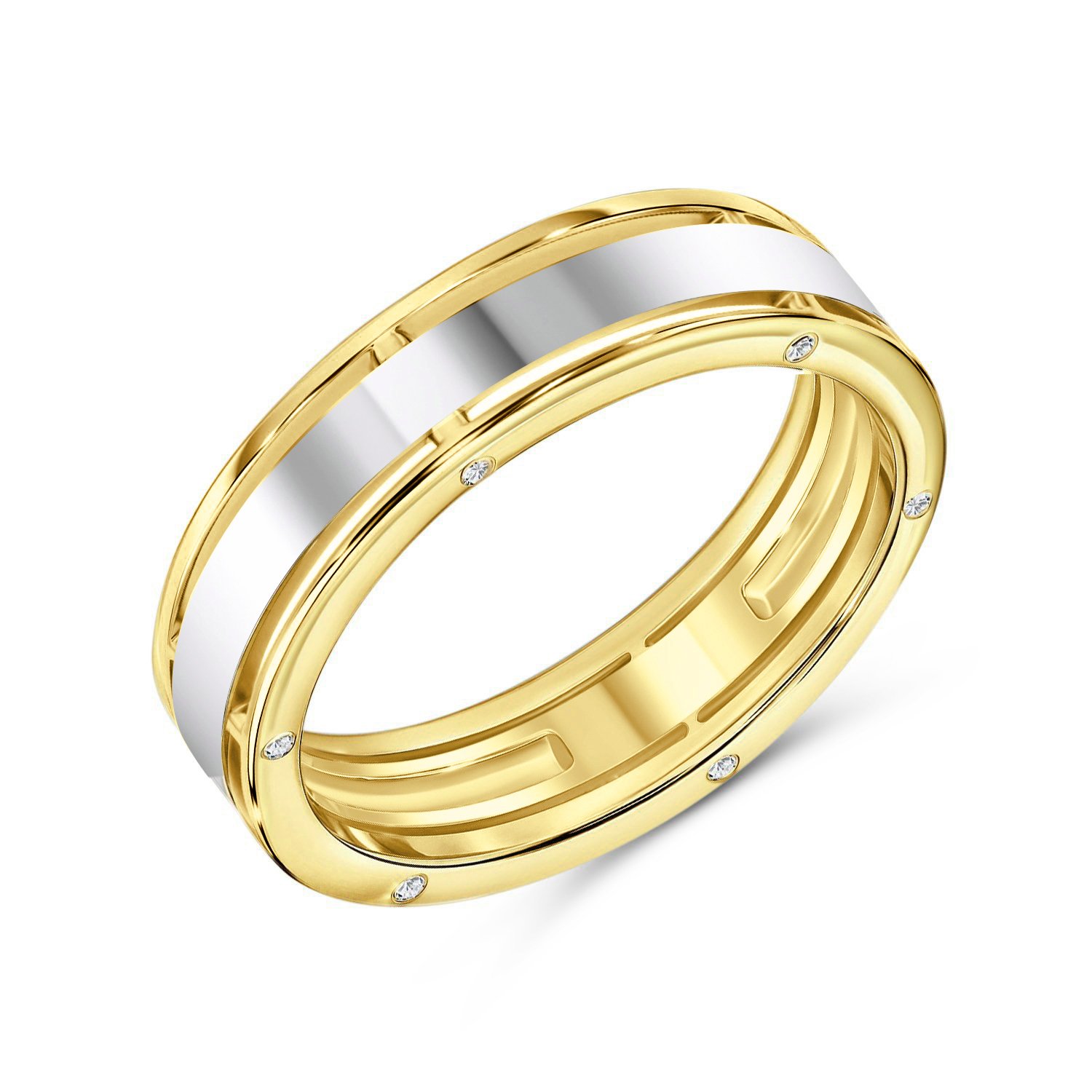 Золотое обручальное кольцо с бриллиантами