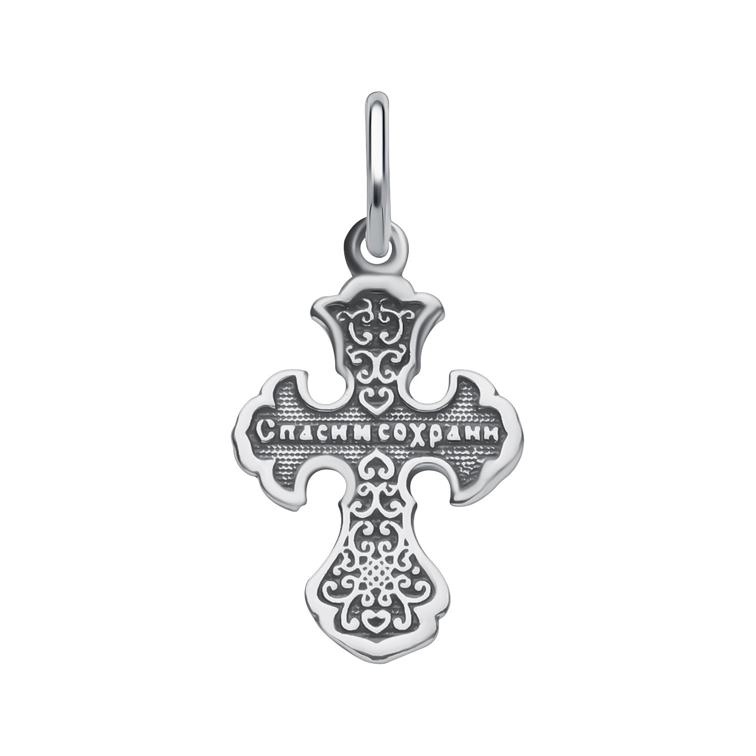 Серебряный крест с чернением
