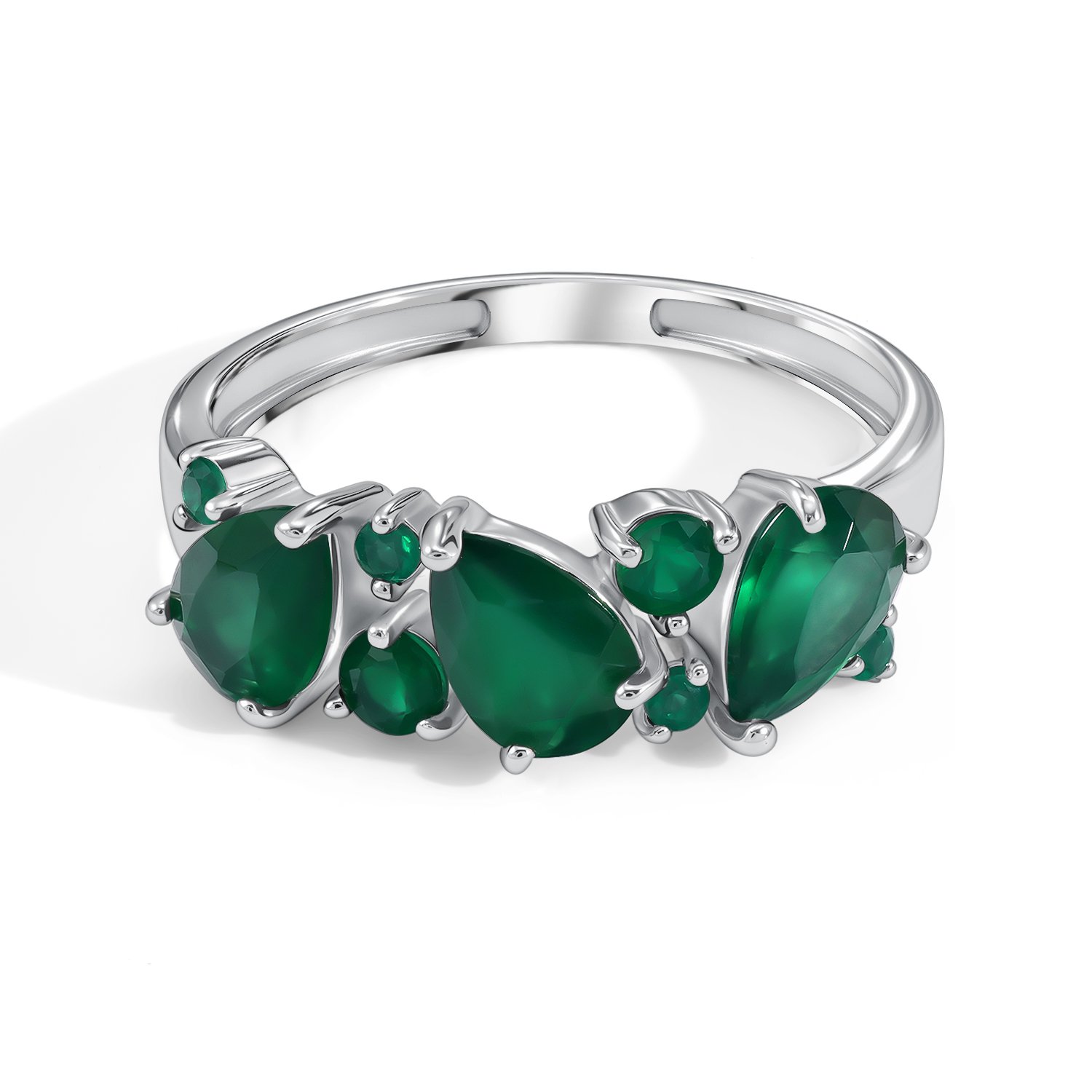 Серебряное кольцо с агатами