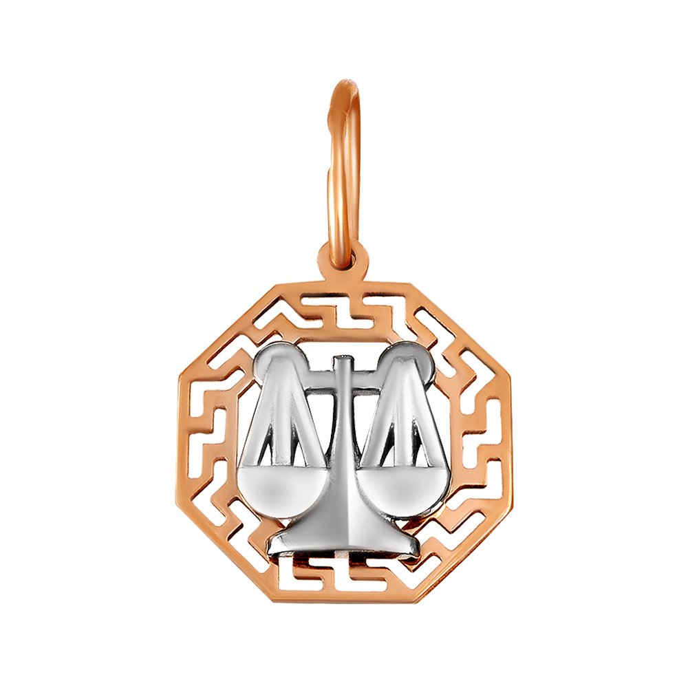 Золотая подвеска со знаком зодиака Весы