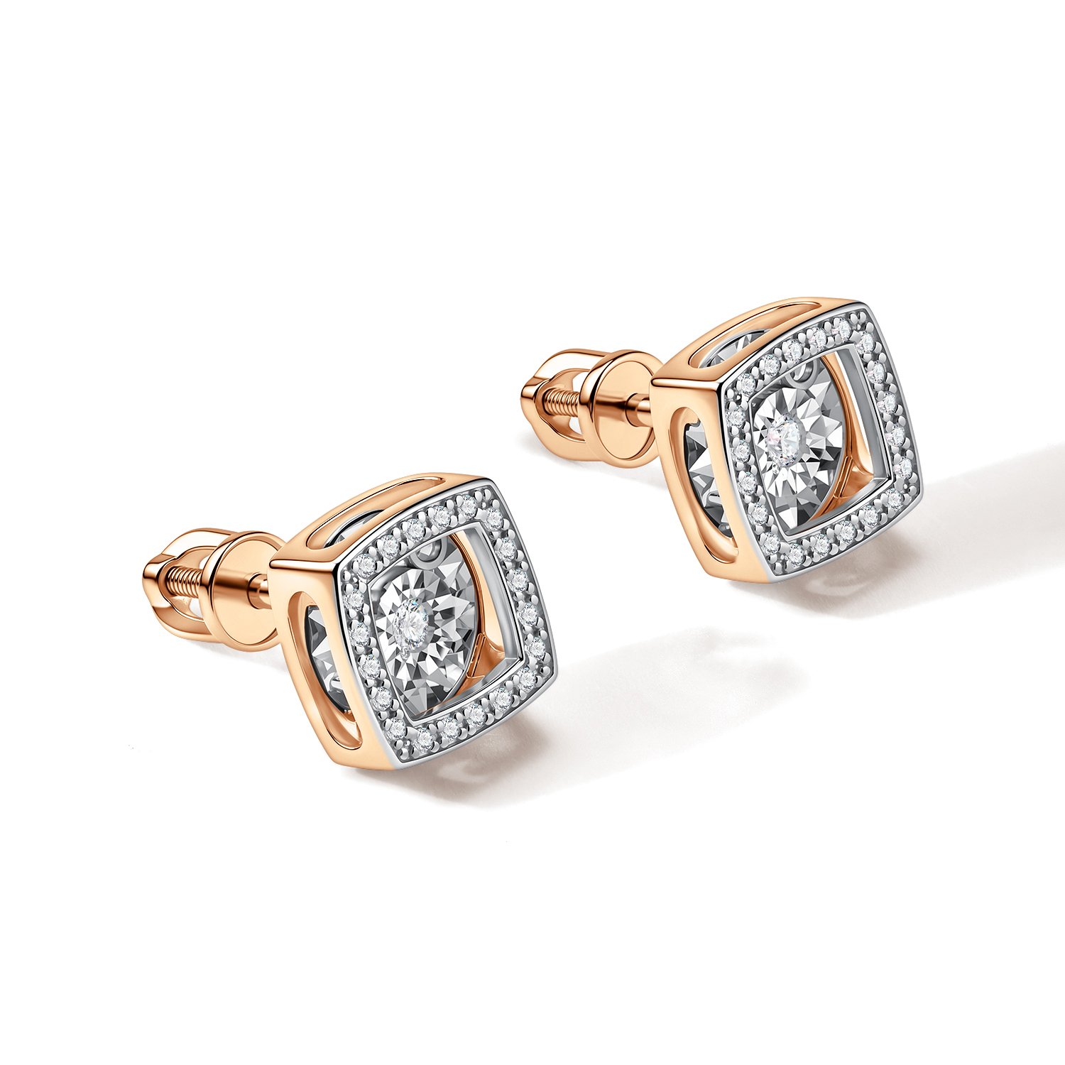 Золотые серьги с бриллиантами