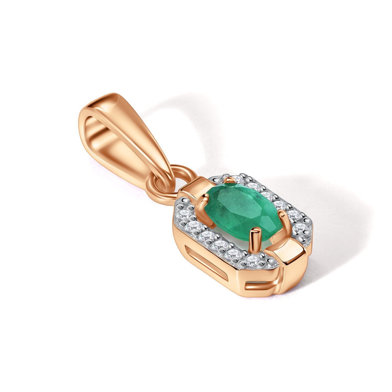 Золотая подвеска с изумрудом и бриллиантами