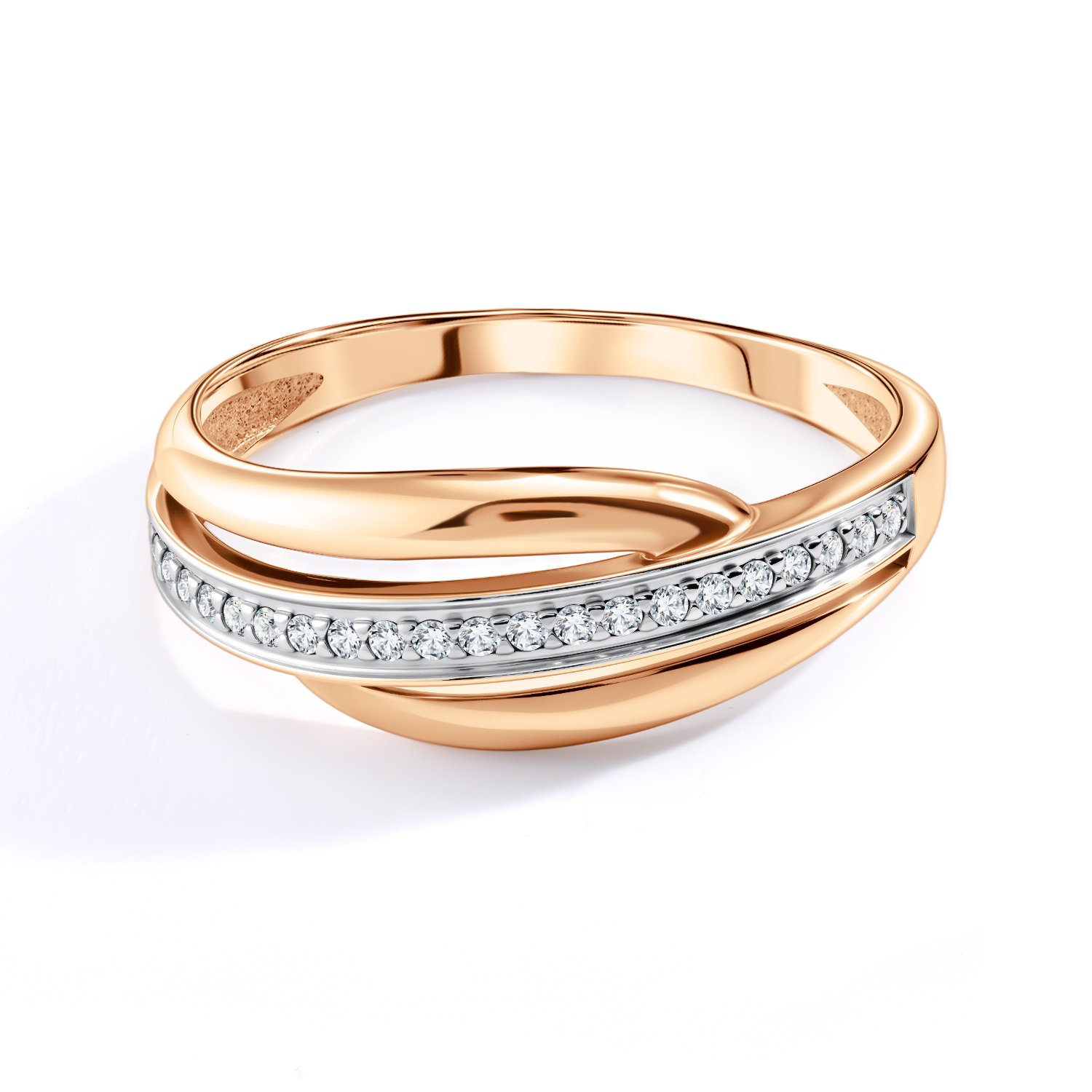 Золотое кольцо с фианитами