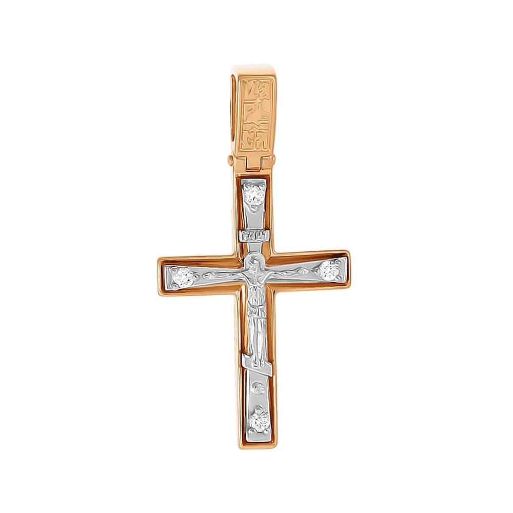 Подвеска-крестик из золота с бриллиантами