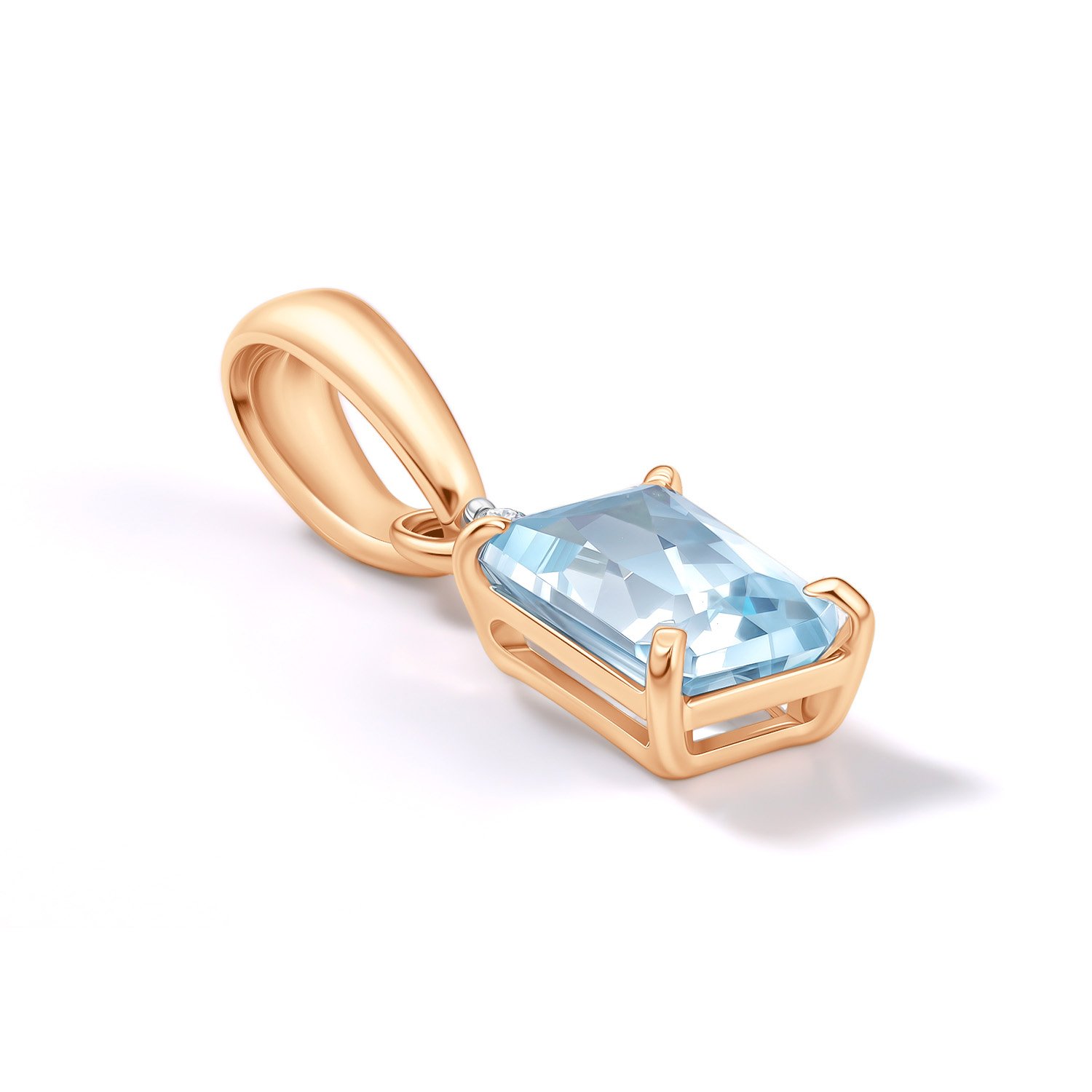 Золотая подвеска с топазом Sky и бриллиантами