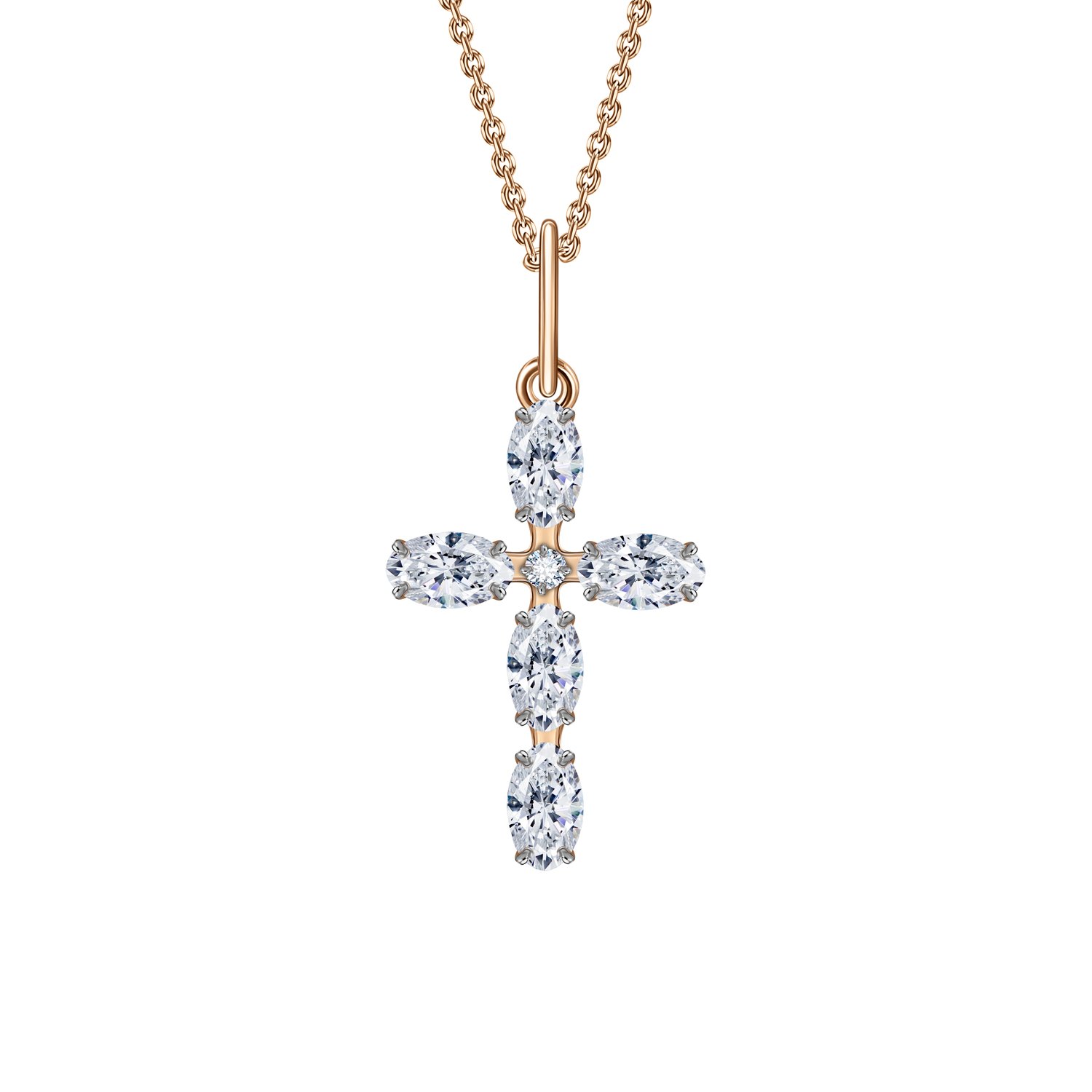 Золотая подвеска с фианитами