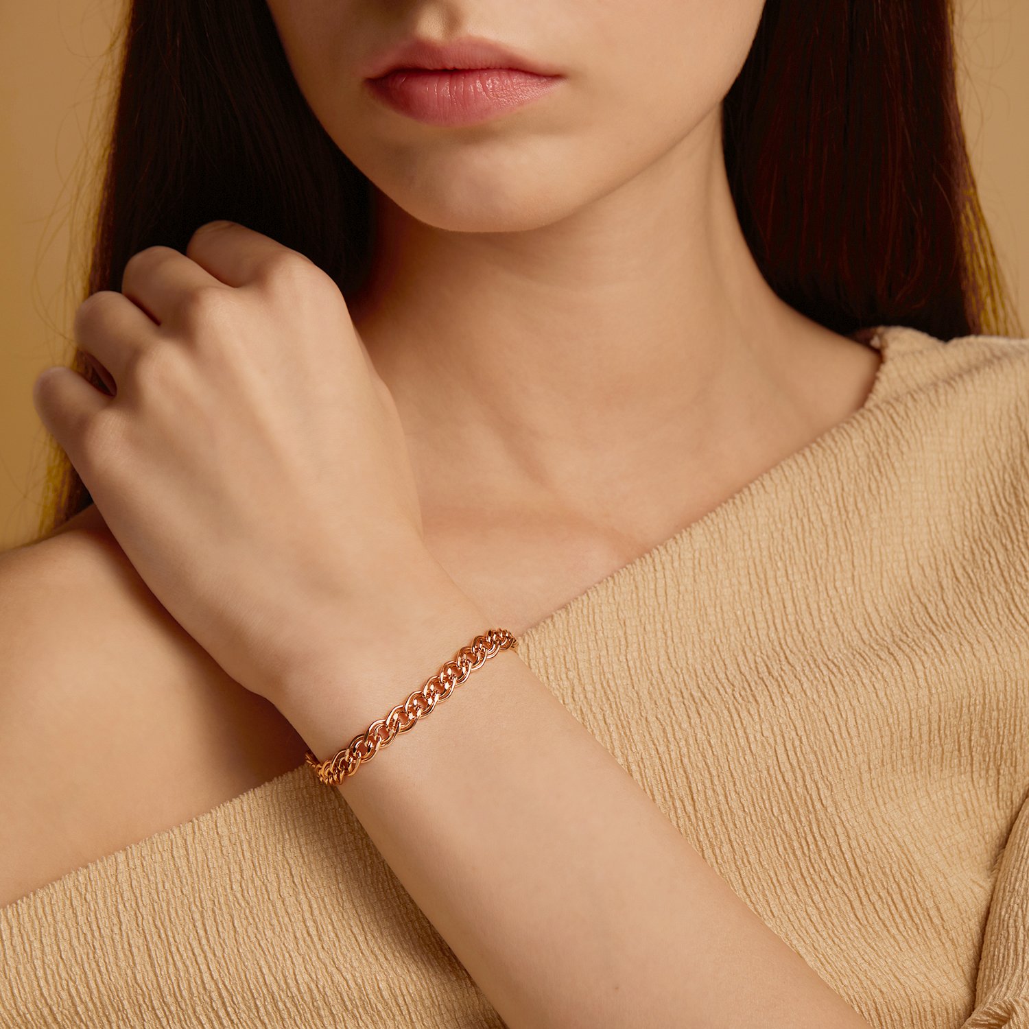 Золотой браслет облегченный