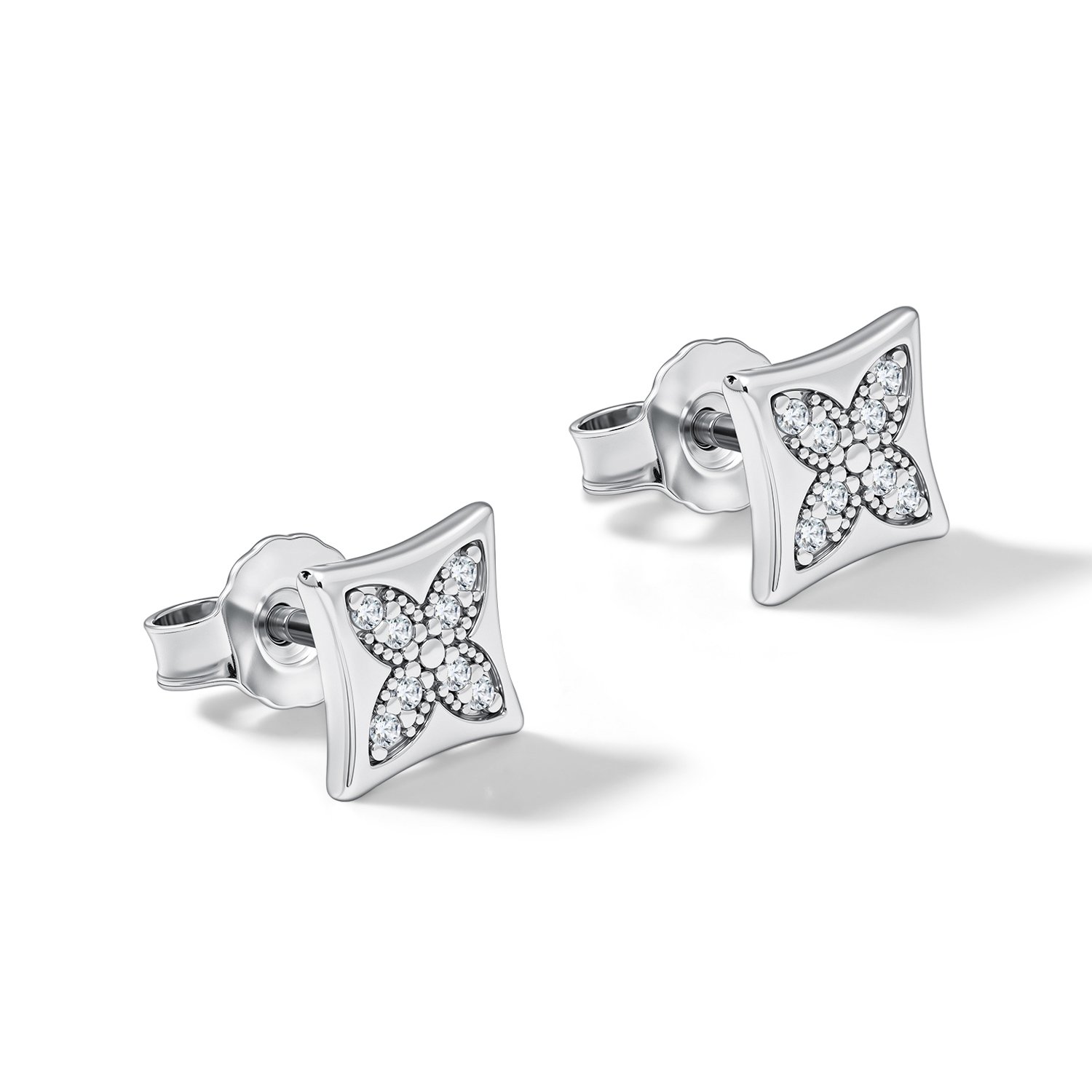 Серебряные серьги с фианитами