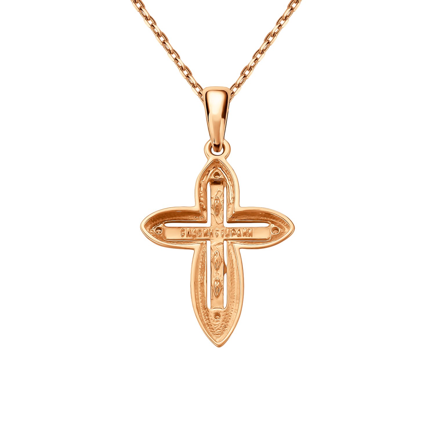 Золотой крест с фианитами