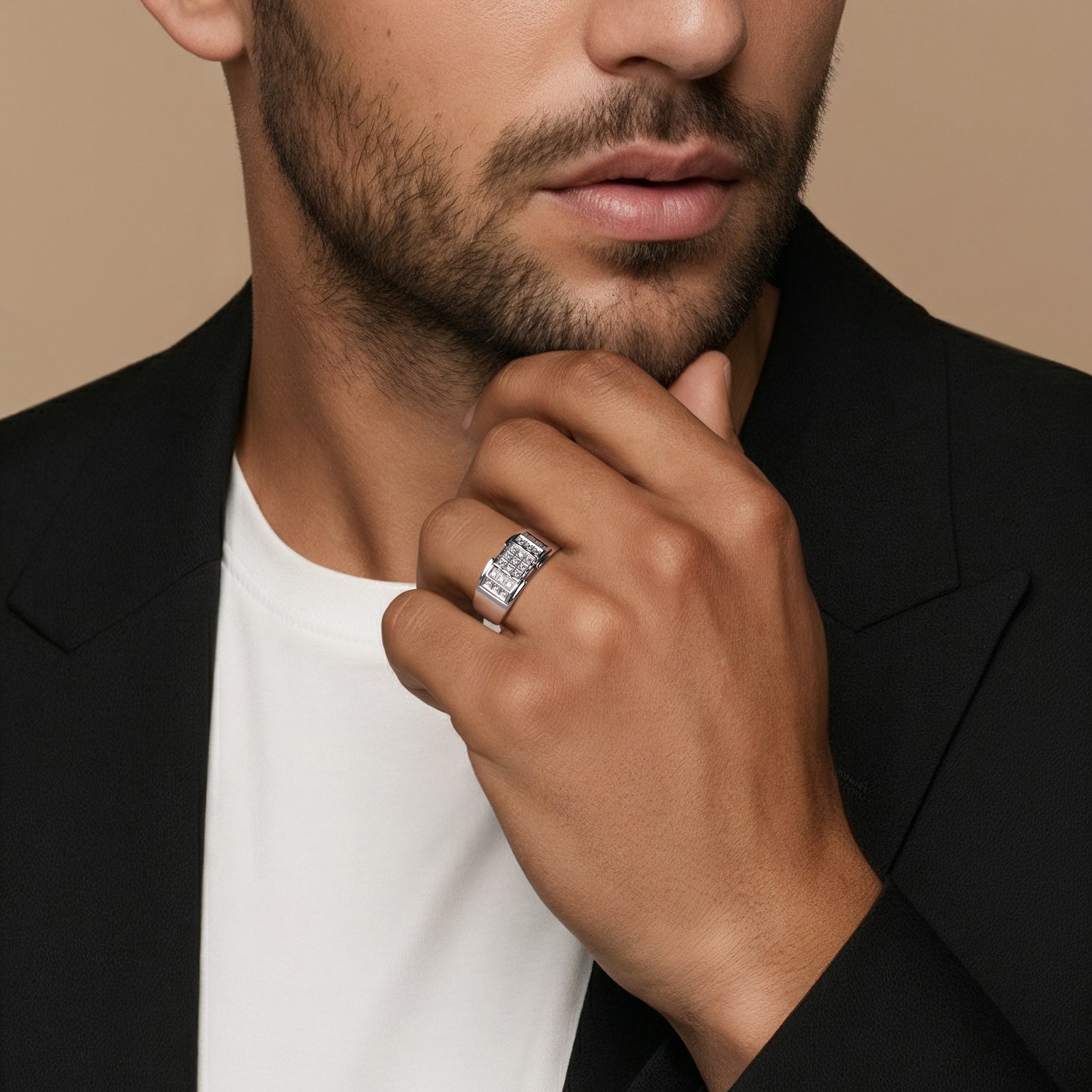 Серебряная печатка с фианитами