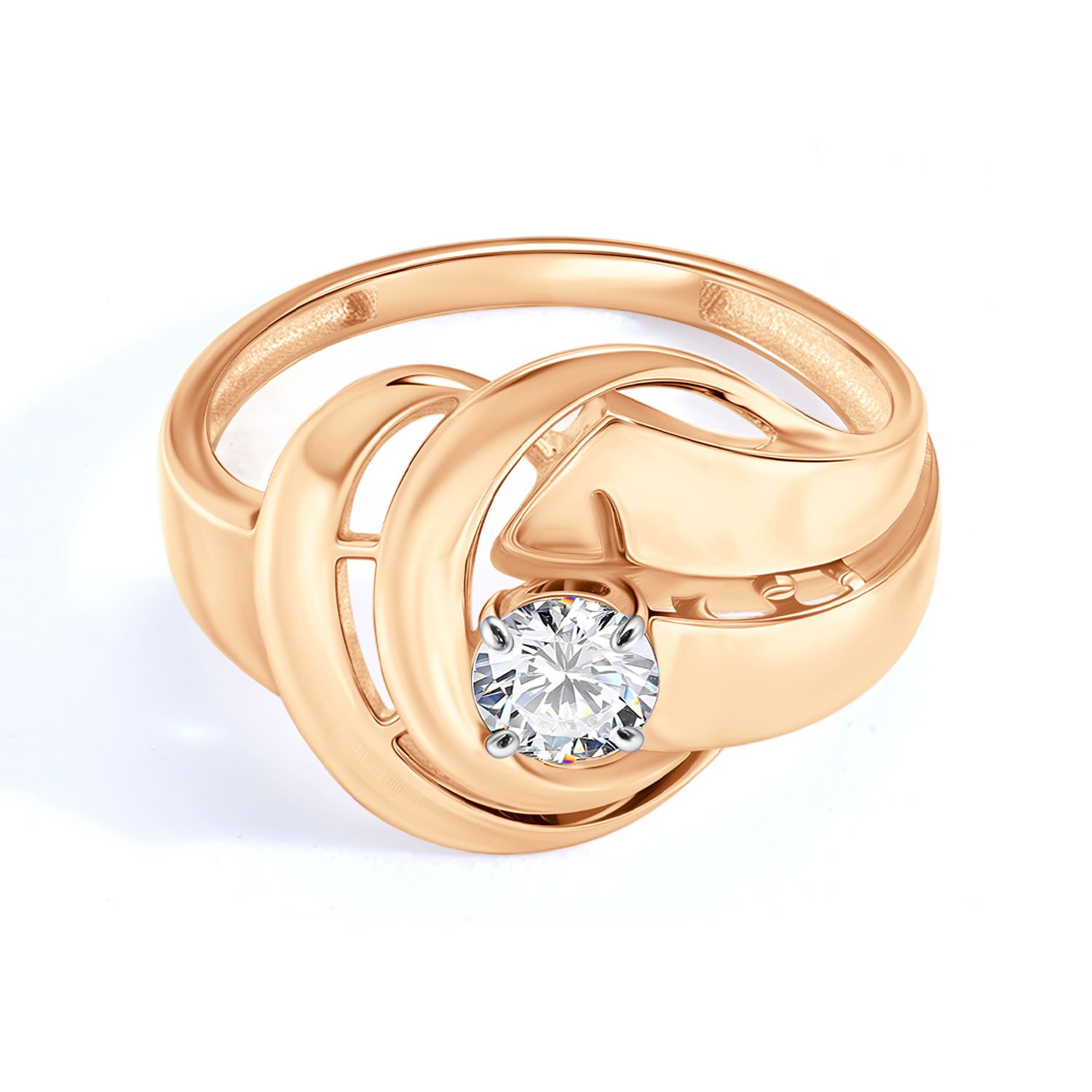 Золотое кольцо с фианитом