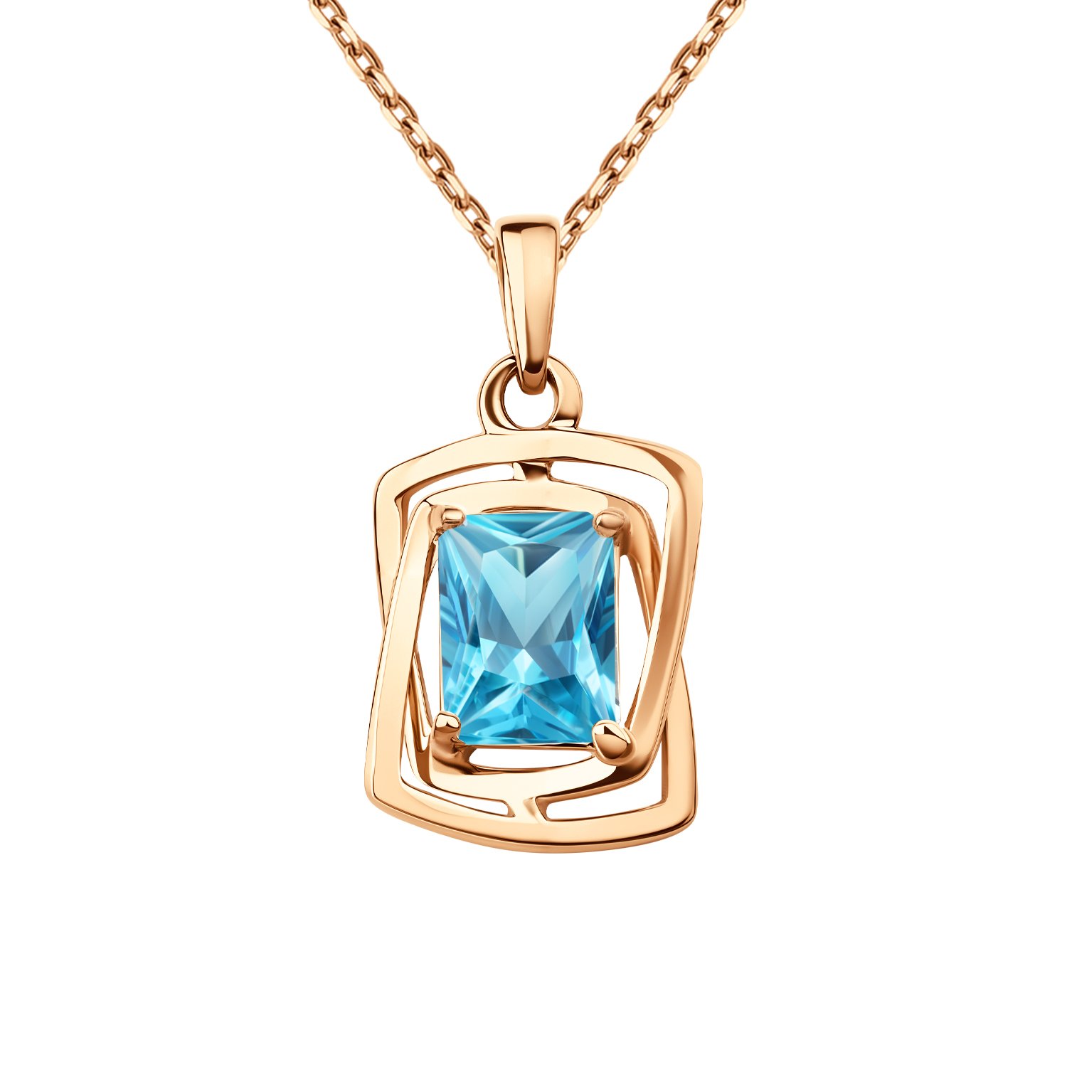 Золотая подвеска с топазом Sky