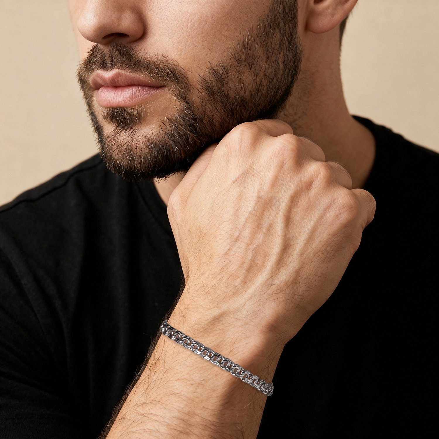 Серебряный браслет ручной работы полновесный