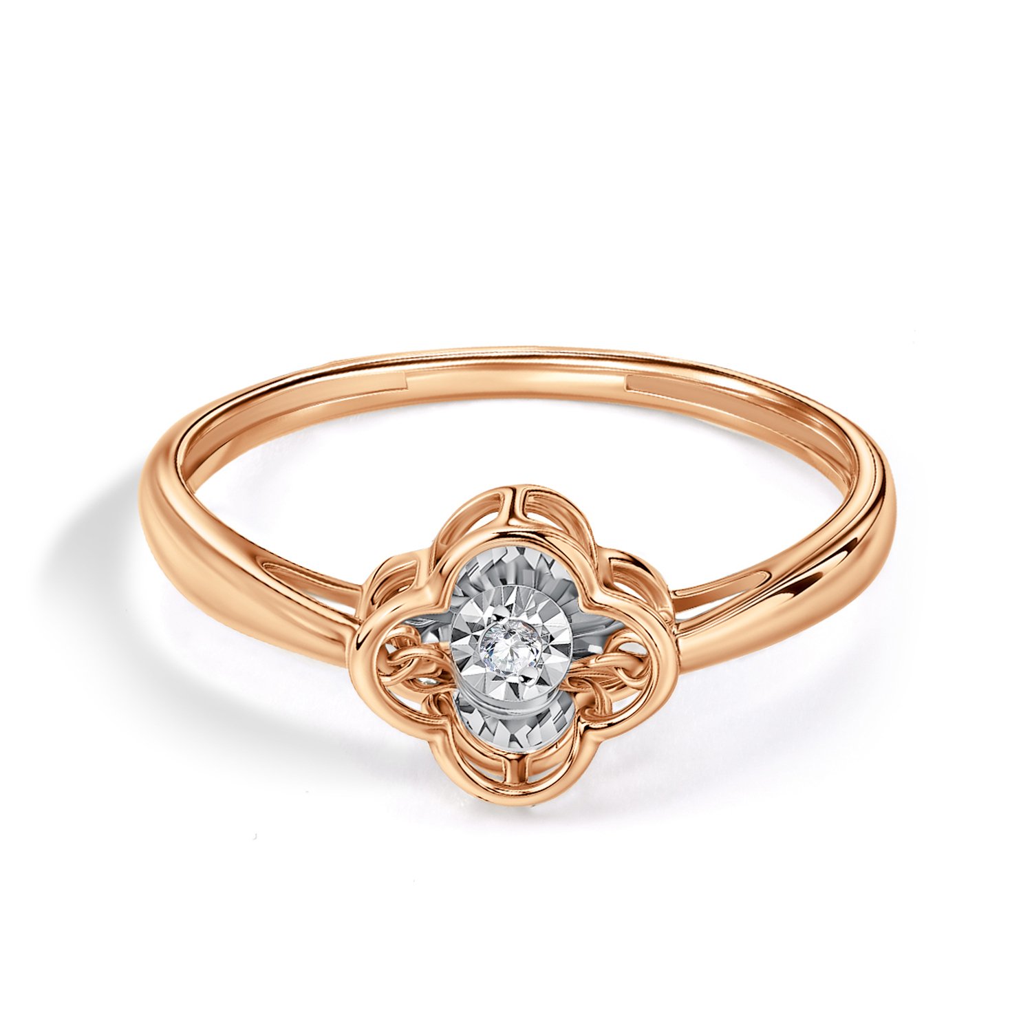 Золотое кольцо с бриллиантом