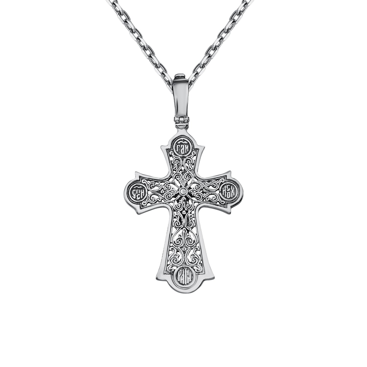 Серебряный православный крест