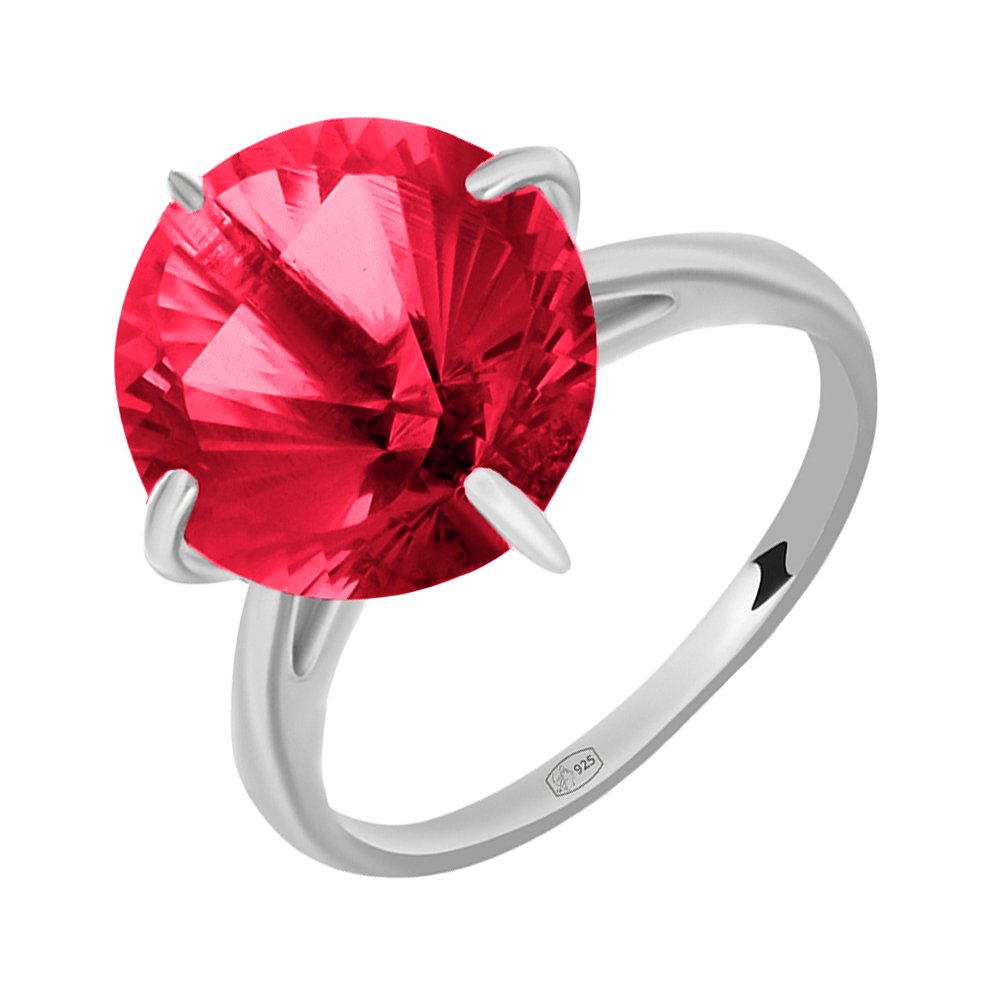 Фото «Серебряное кольцо с родолитом и родированием»