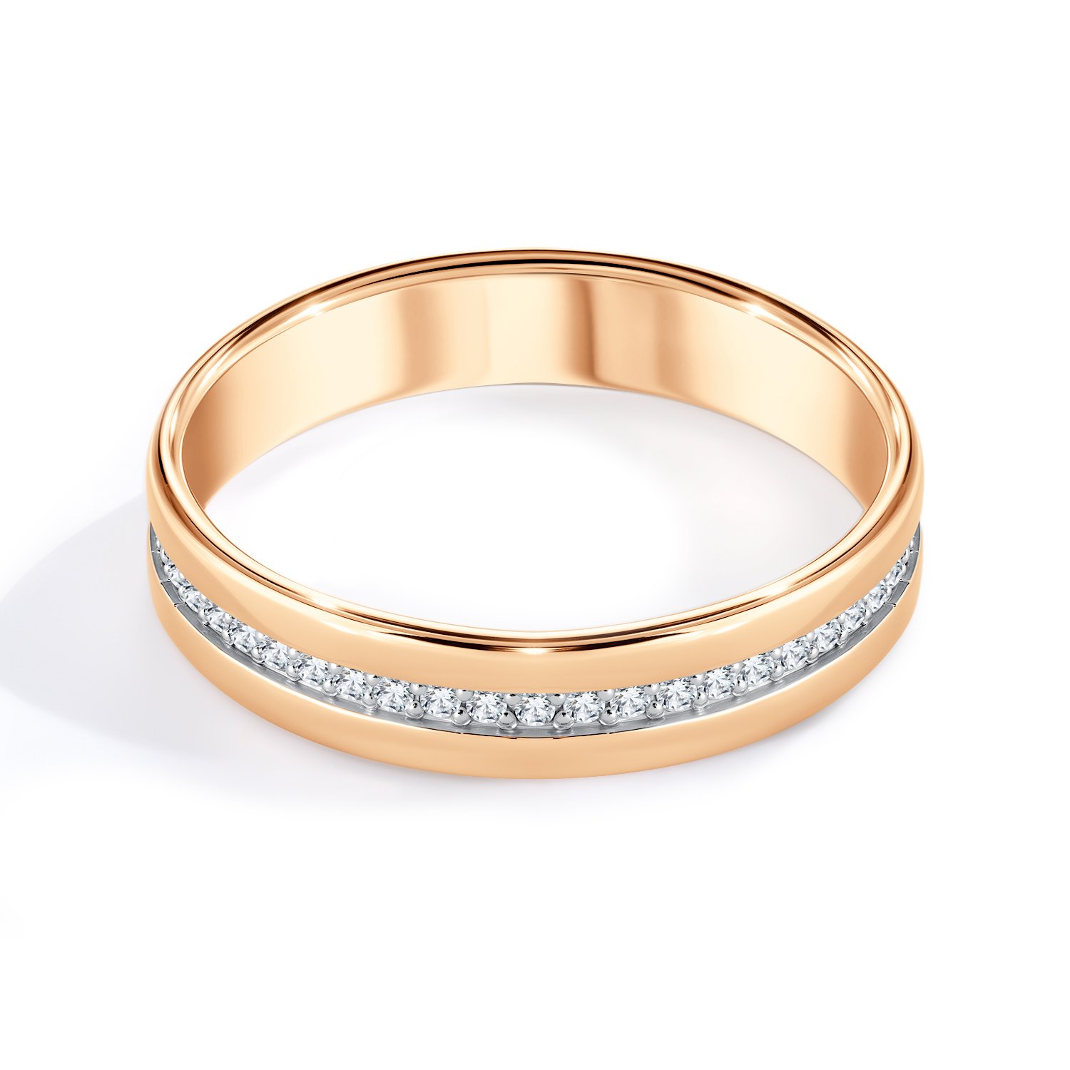 Золотое обручальное кольцо с бриллиантами