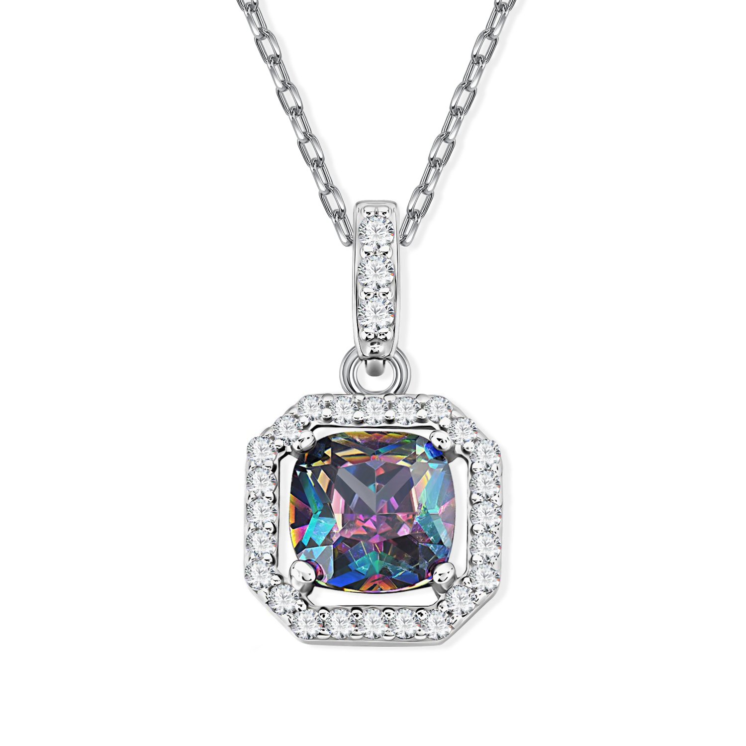 Фото «Серебряная подвеска с имитацией кварца и фианитами»