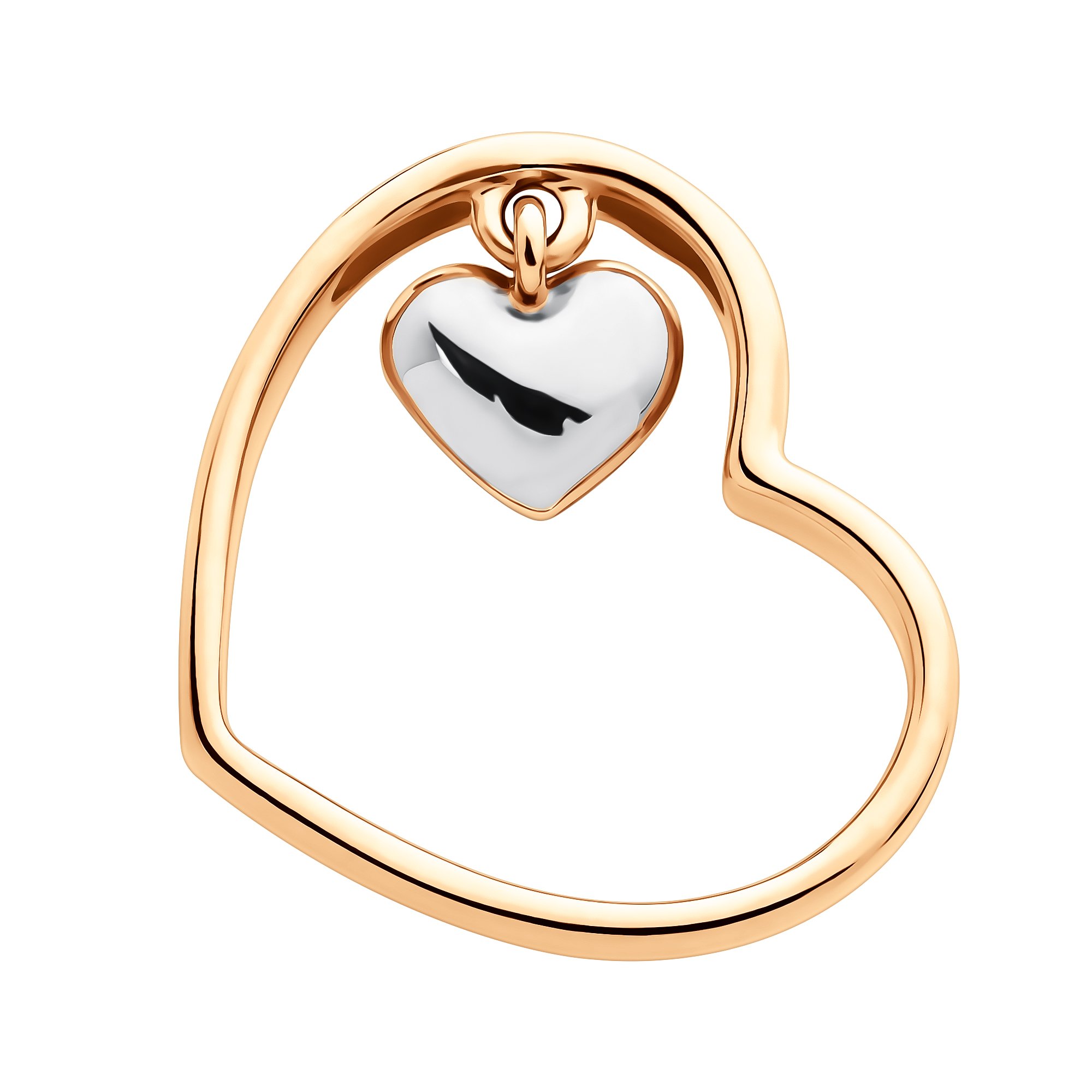 Золотая подвеска Сердце