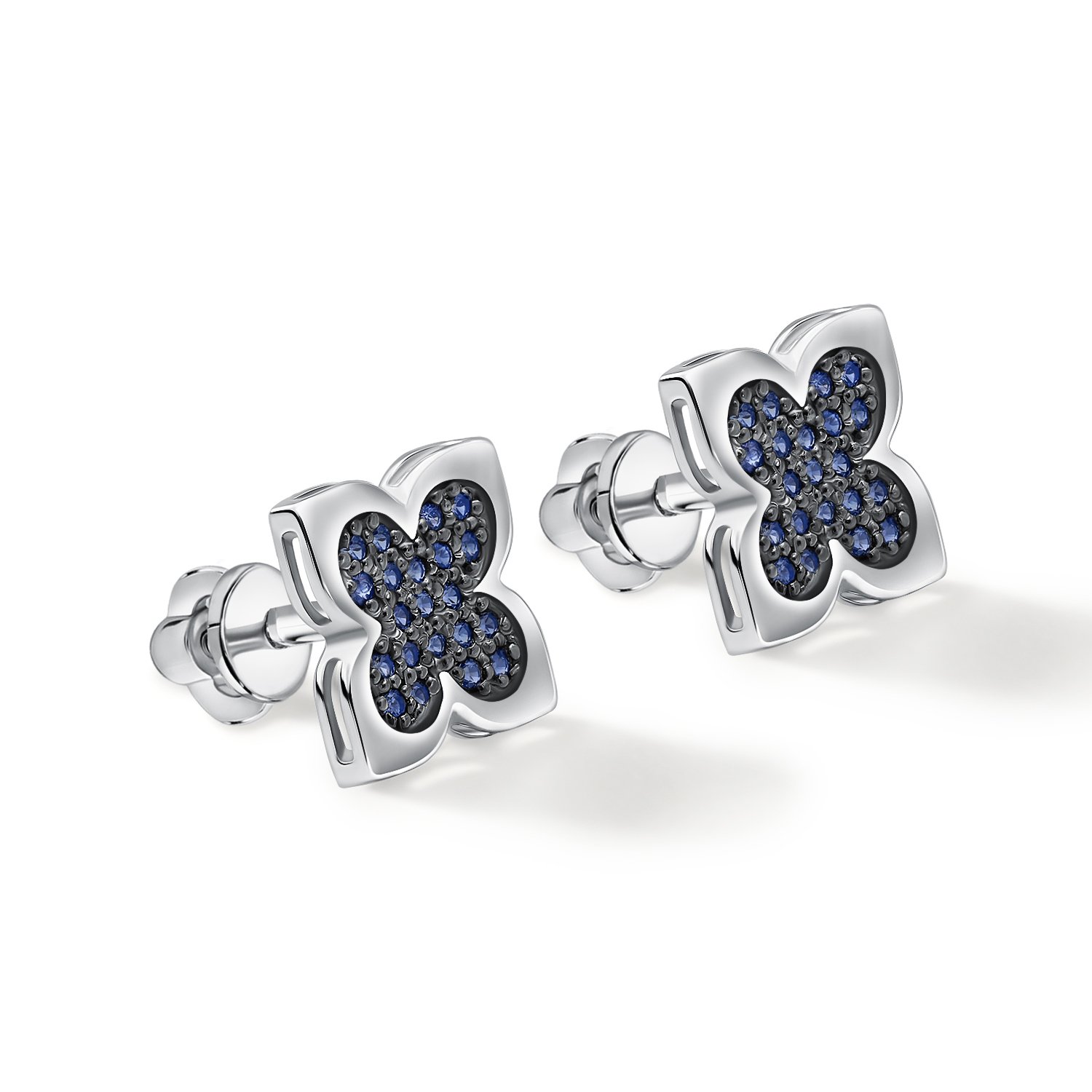 Золотые серьги с сапфирами