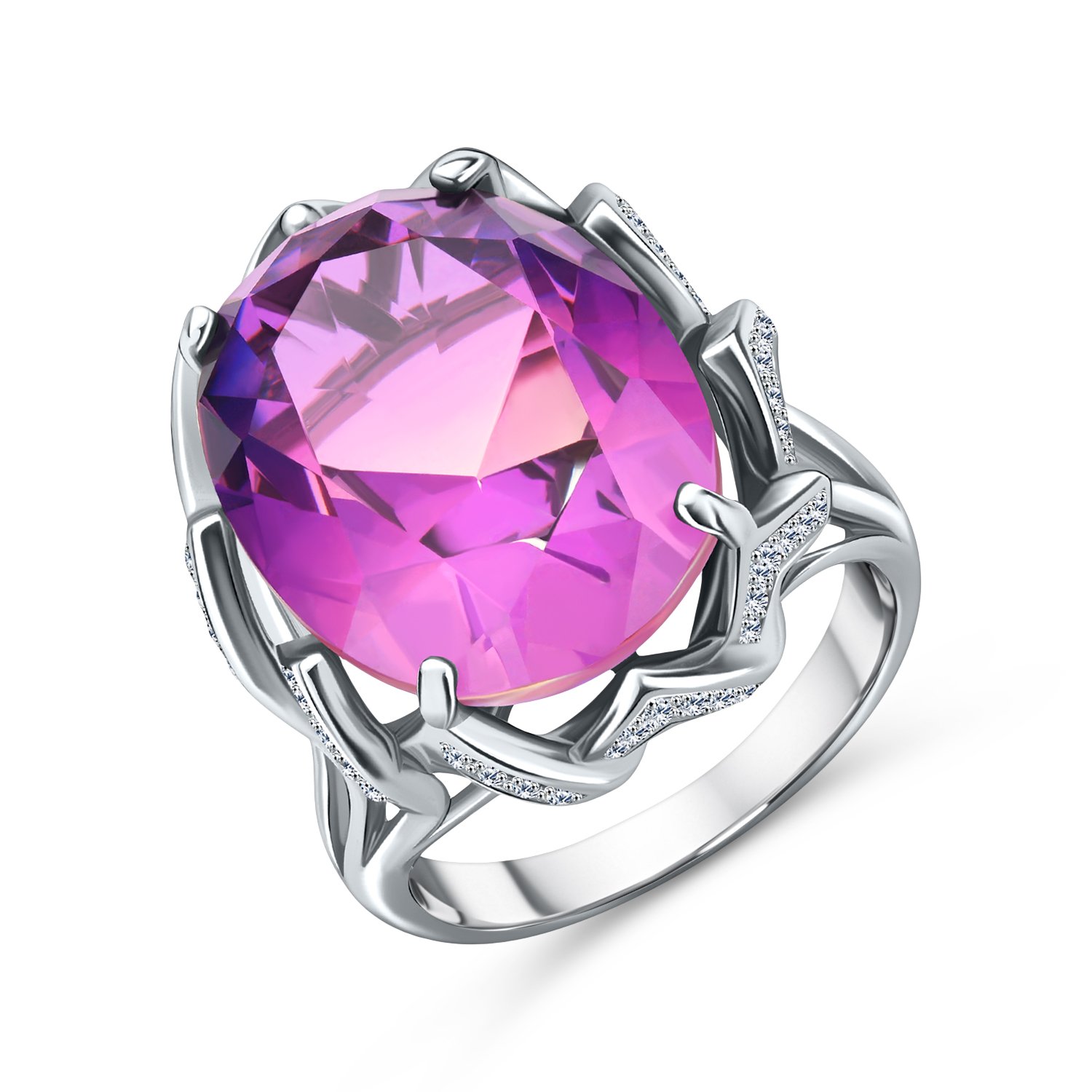 Серебряное кольцо с аметрином и фианитами