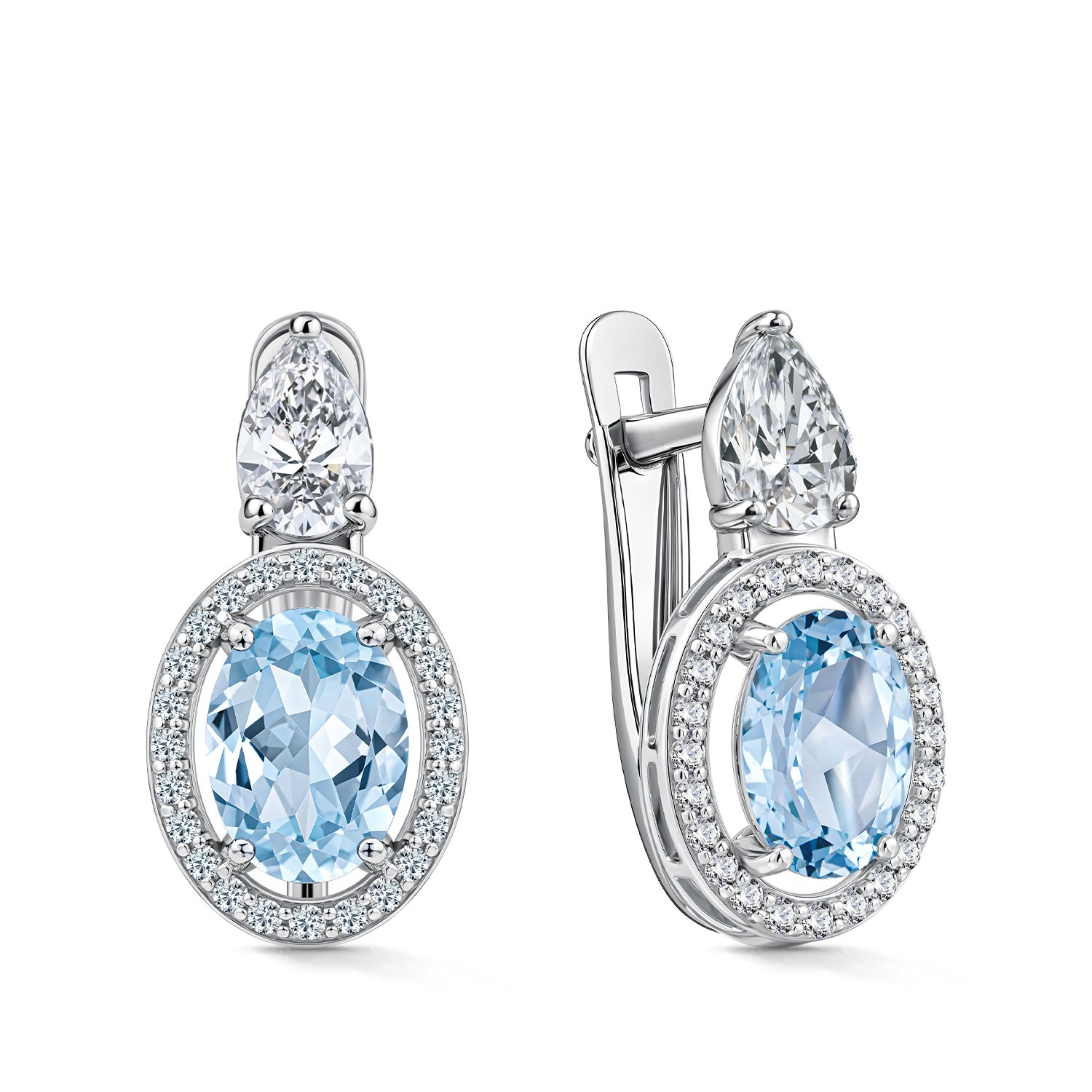 Фото «Золотые серьги с топазами Sky и фианитами»