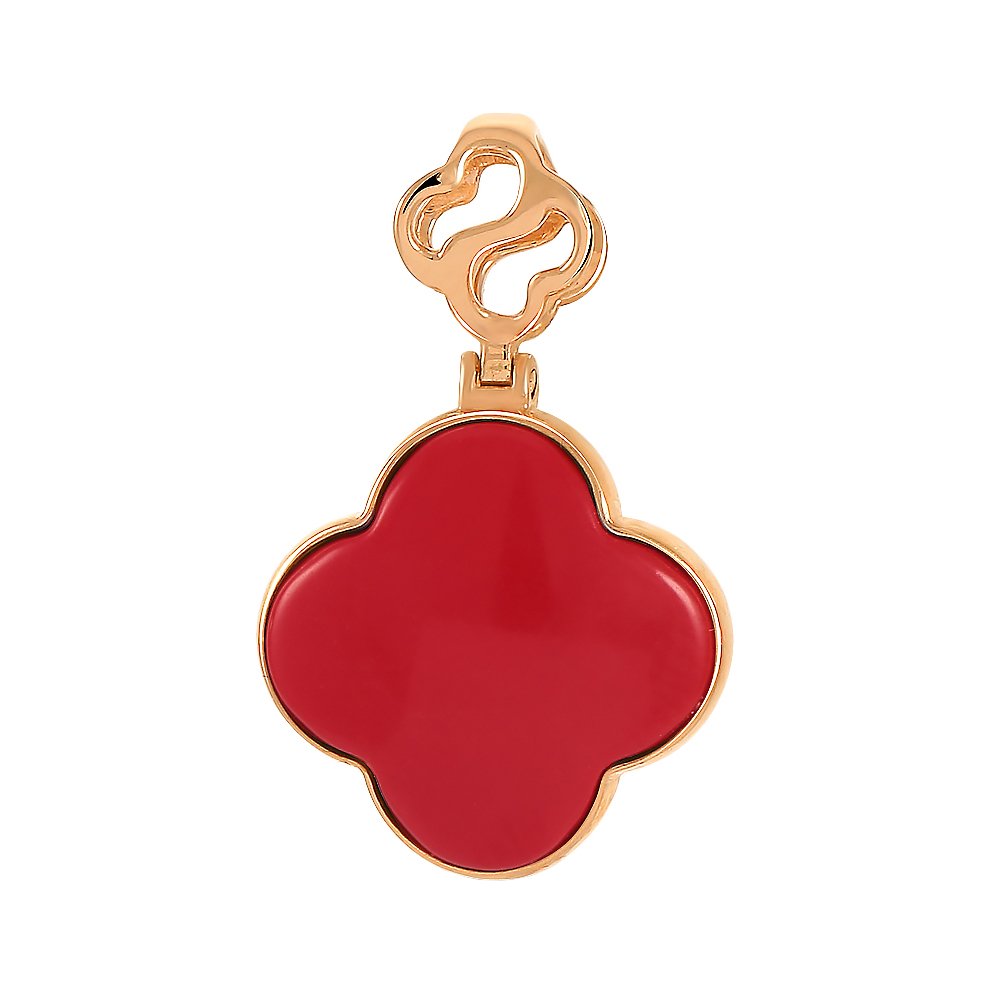 Золотая подвеска с кораллом из коллекции КЛЕВЕР