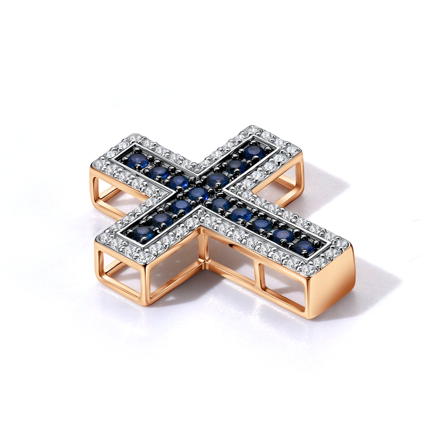 Золотая подвеска с сапфирами и бриллиантами