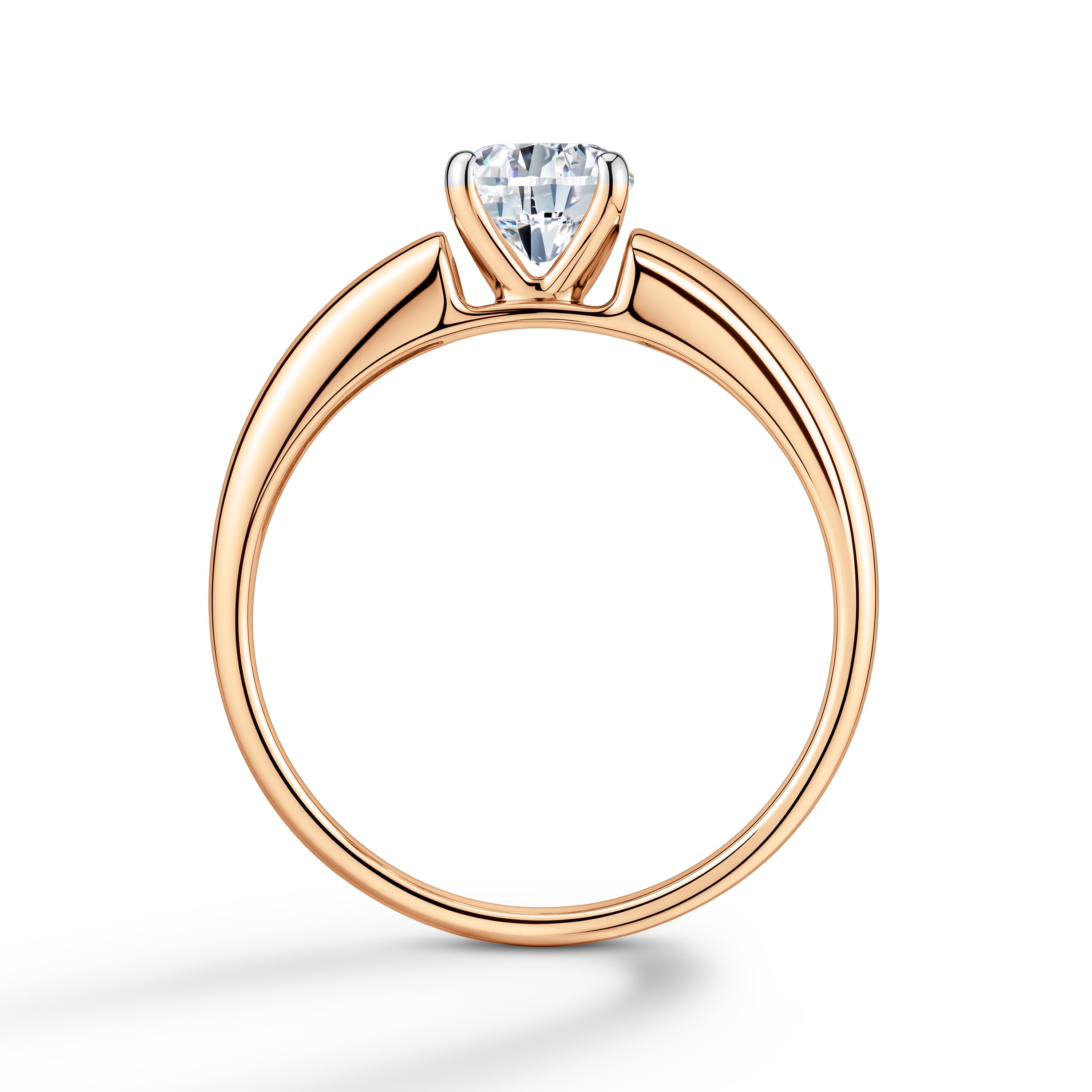 Золотое кольцо с бриллиантом выращенным