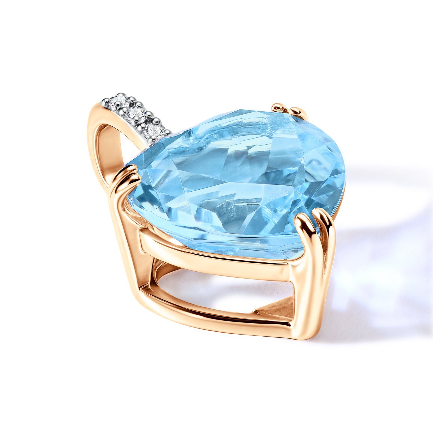 Золотая подвеска с топазом Sky и бриллиантами