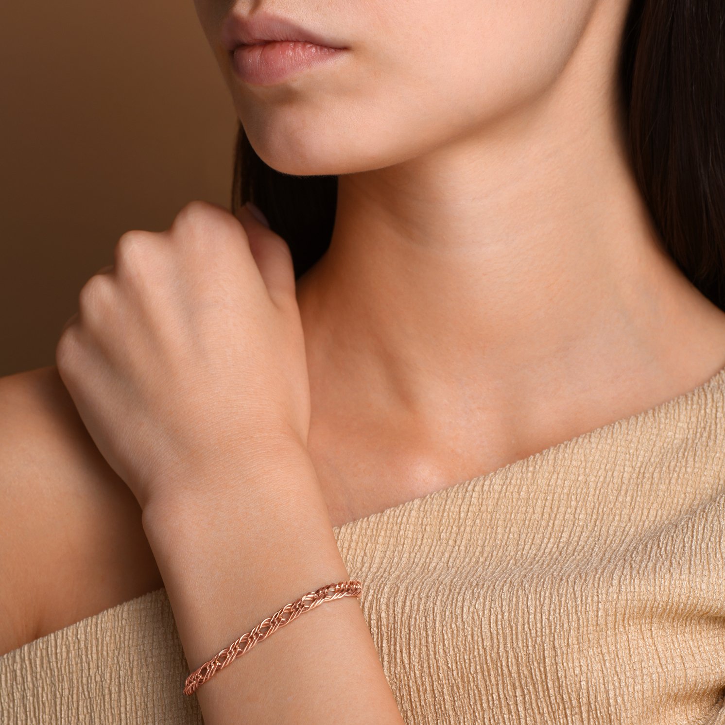 Золотой браслет облегченный