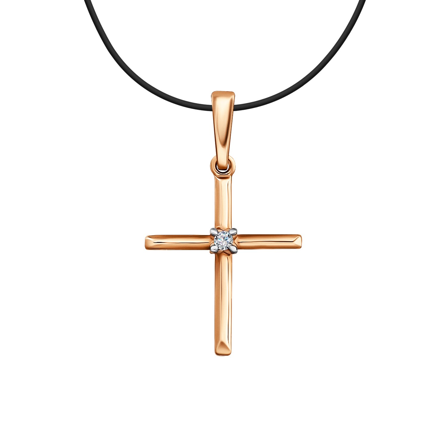 Золотая подвеска с фианитом