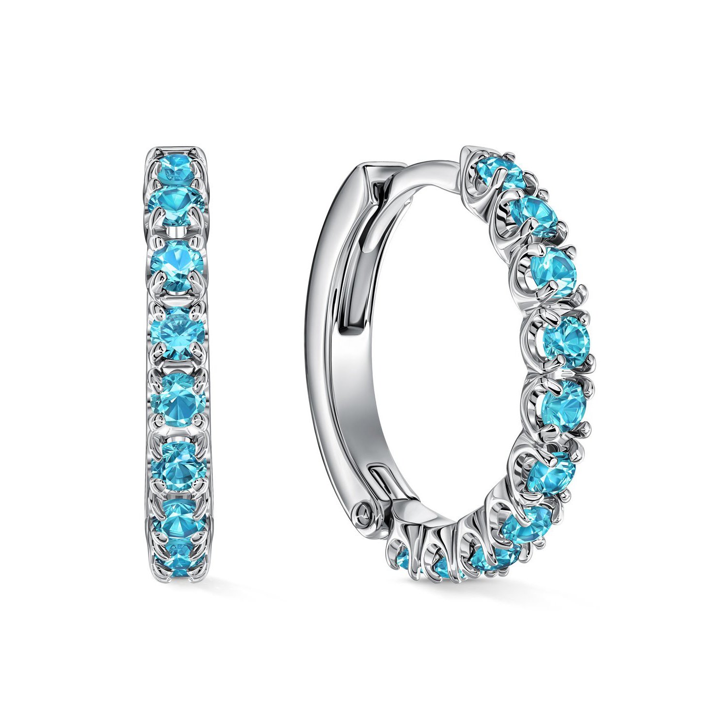 Фото «Серебряные серьги с кристаллами ювелирными»