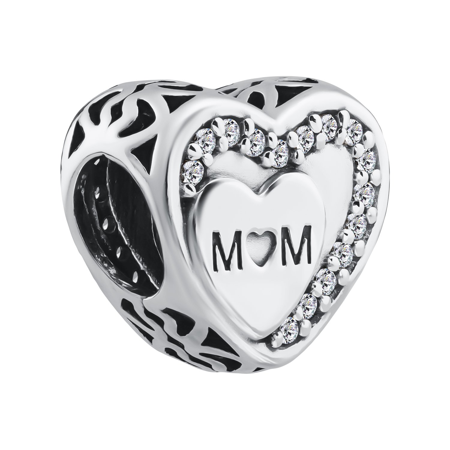 Серебряный шарм с фианитами